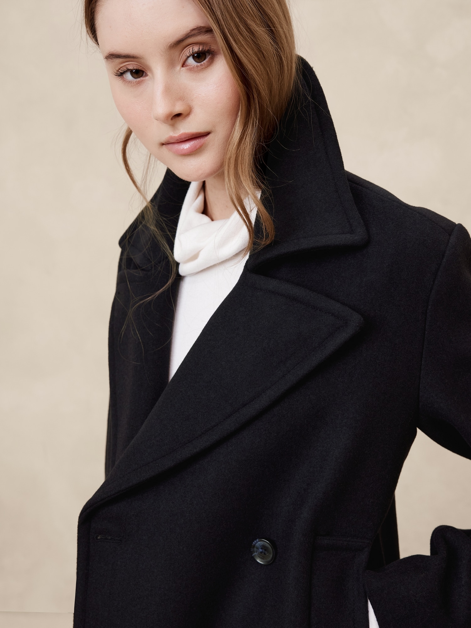 Wool Blend Peacoat