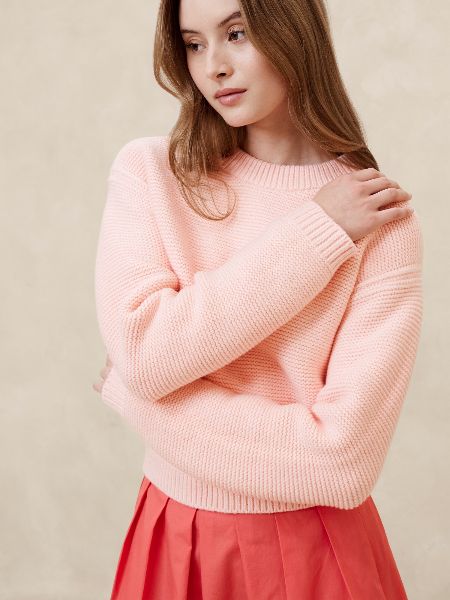 Textured Stitch Pullover Sweater