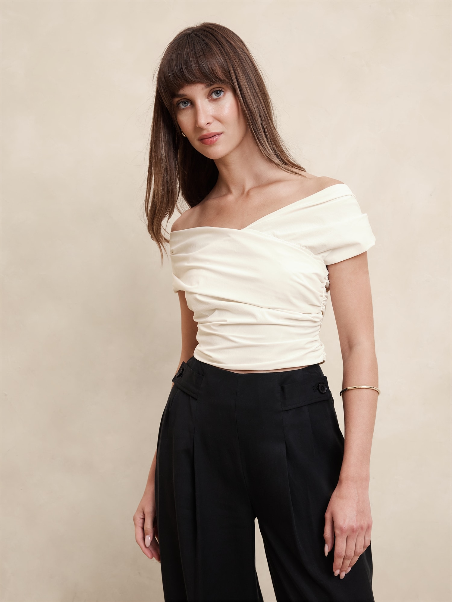 Taffeta Cropped Top