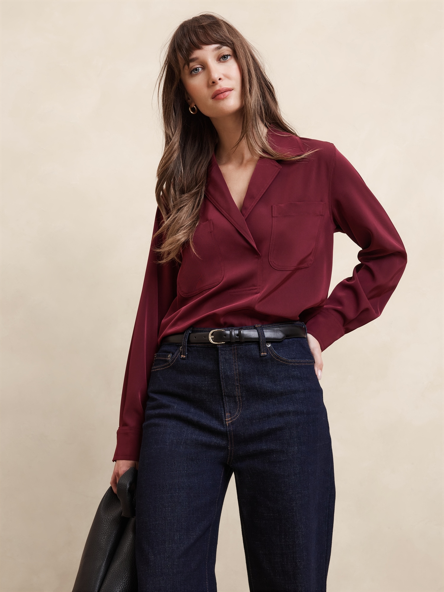 Silky Popover Blouse