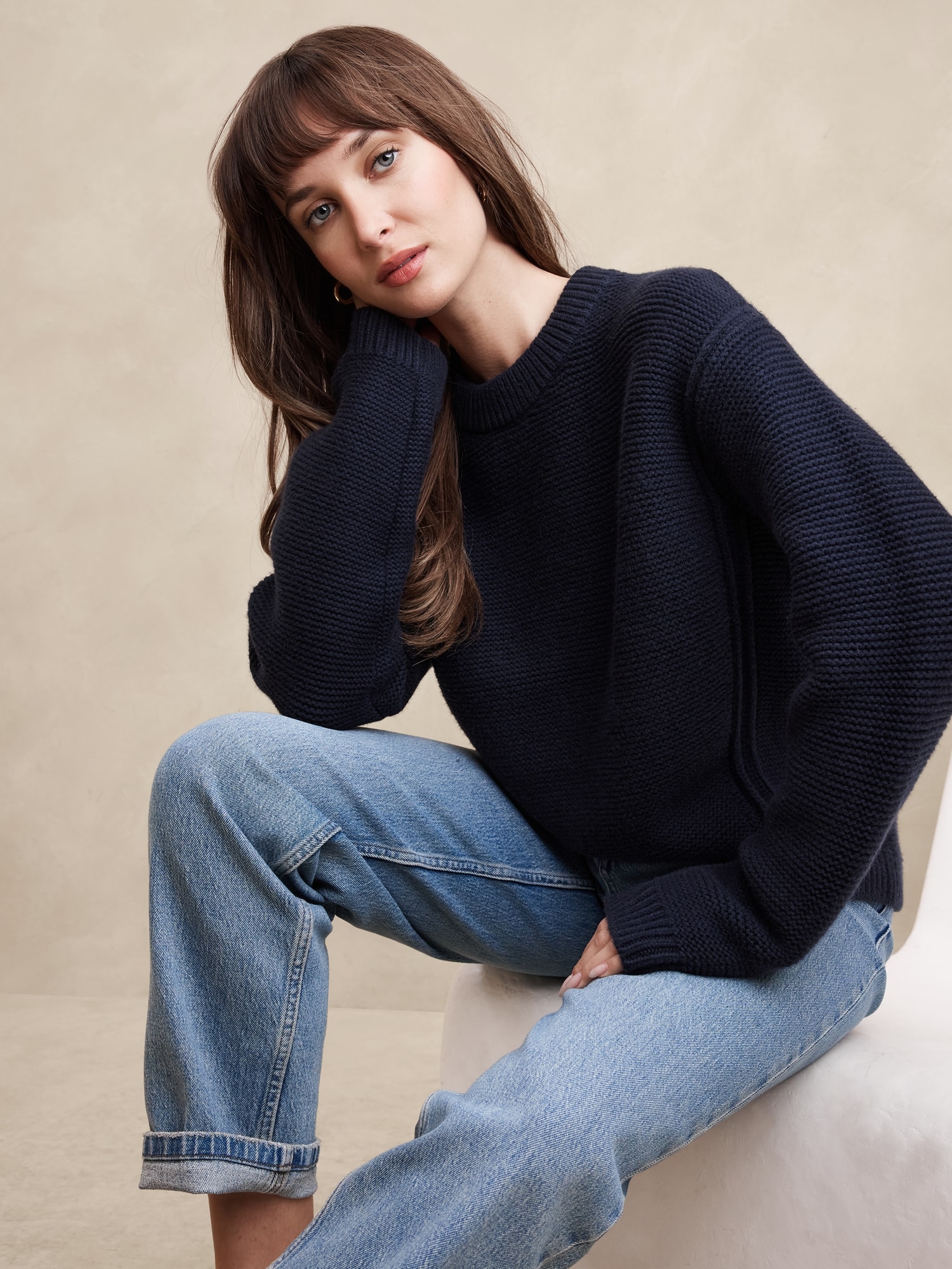 Textured Stitch Pullover Sweater