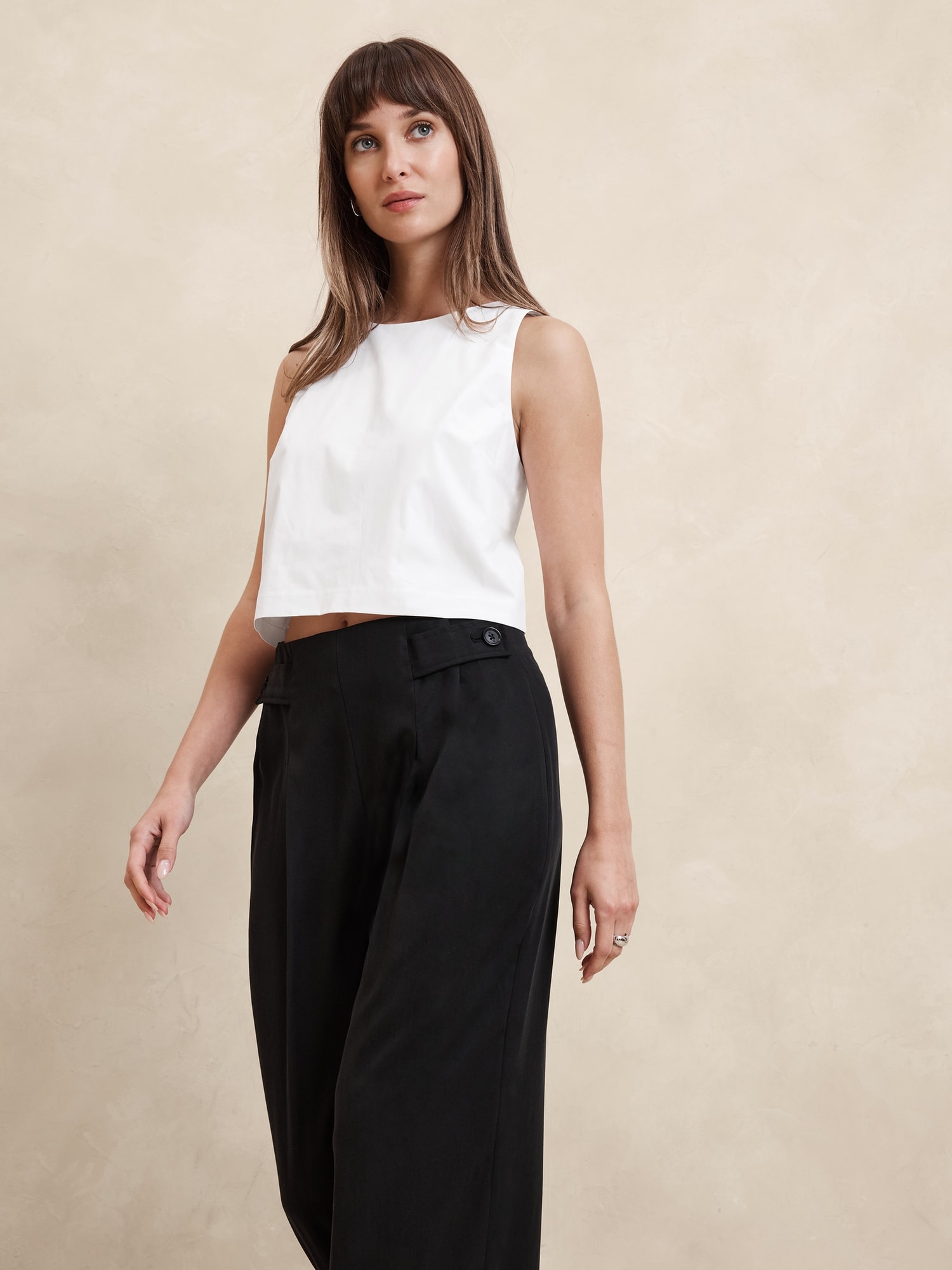 Cropped Poplin Top