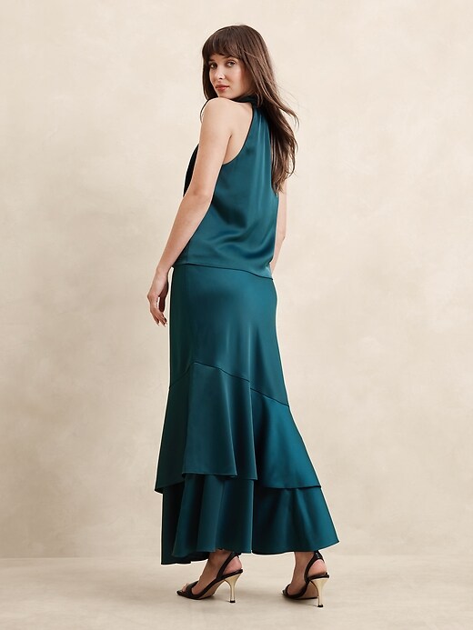 banana republic satin tiered maxi dress Satin Tiered Maxi Skirt