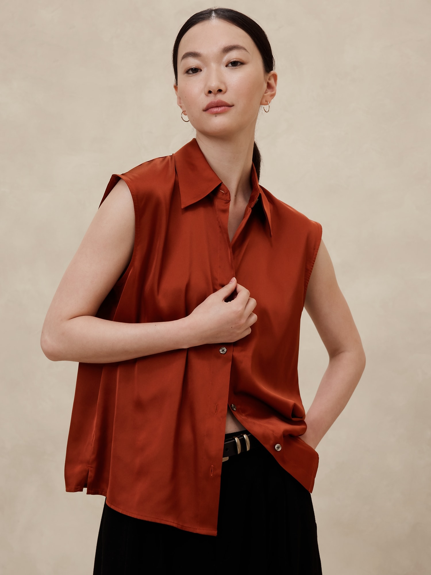 Collared Blouse - Red