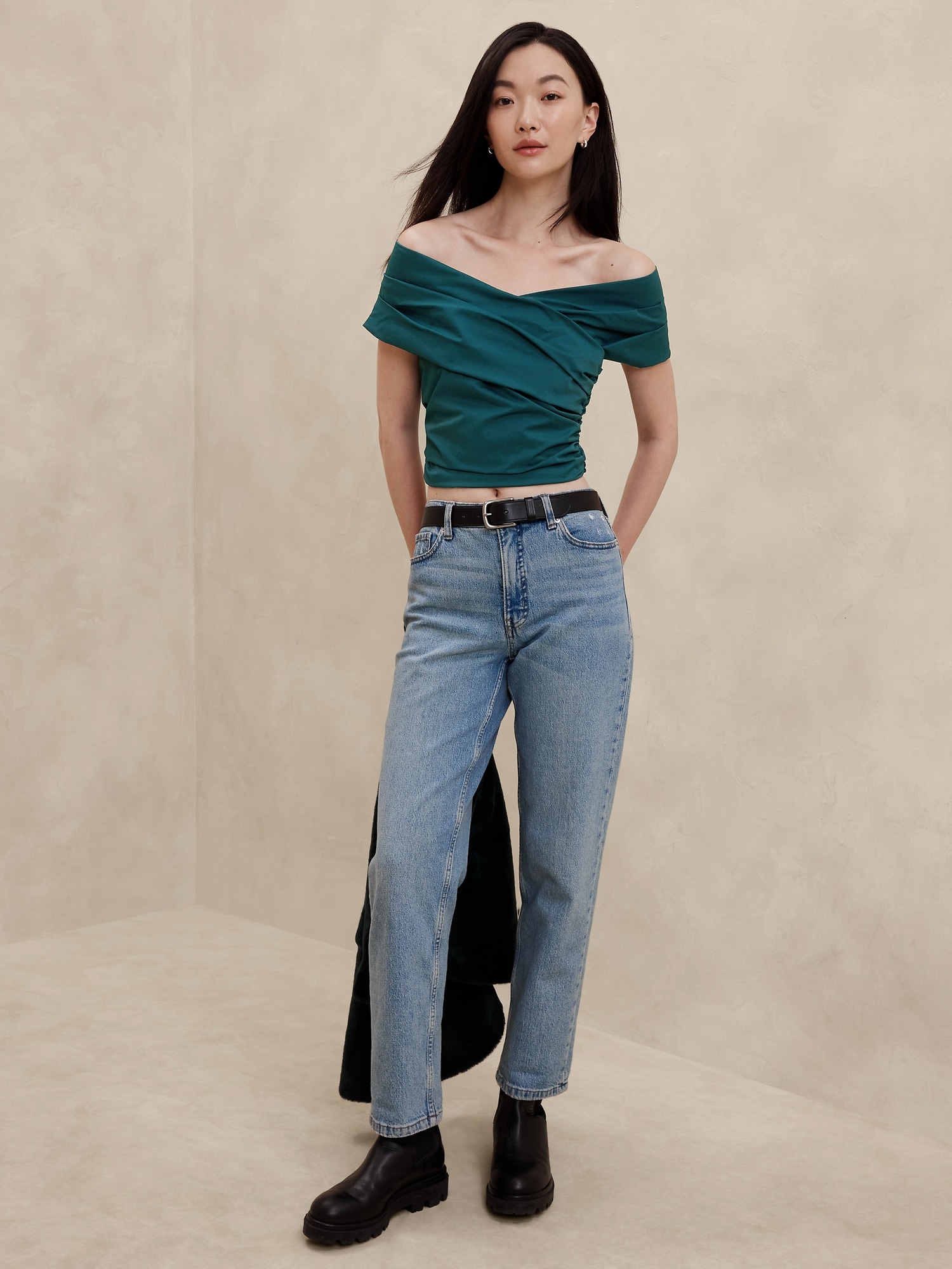 Taffeta Cropped Top