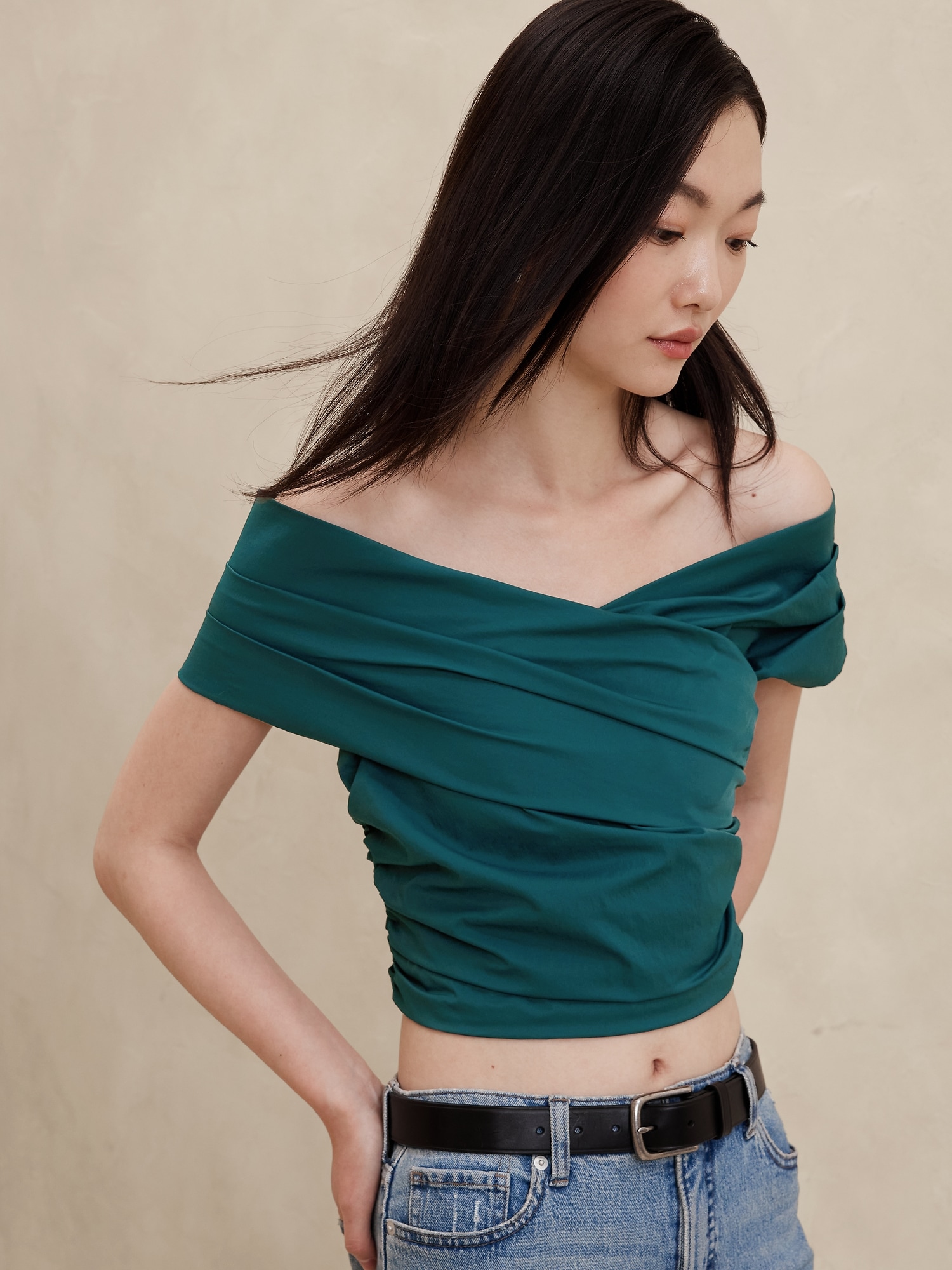 Taffeta Cropped Top