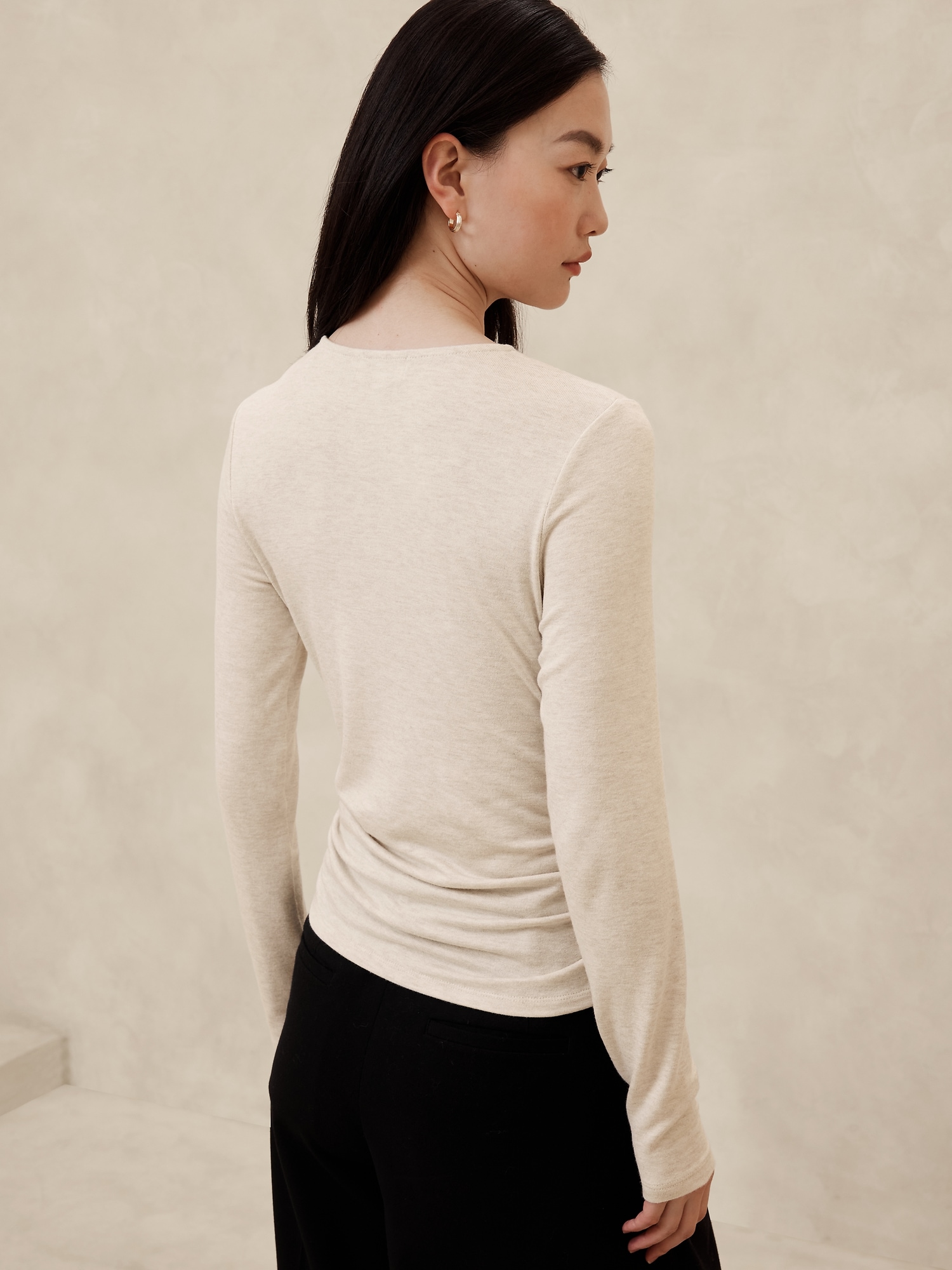 Soft Luxe Shirred-Waist Top