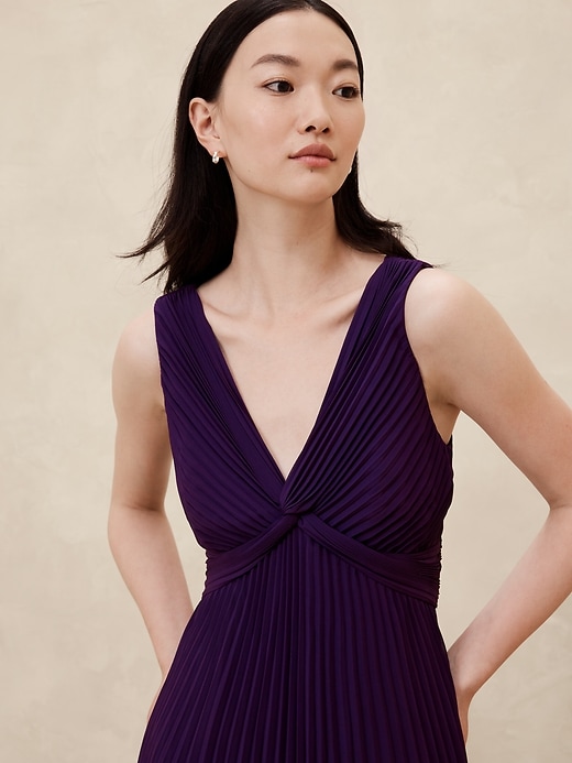 Chiffon Pleated Midi Dress | Banana Republic Factory