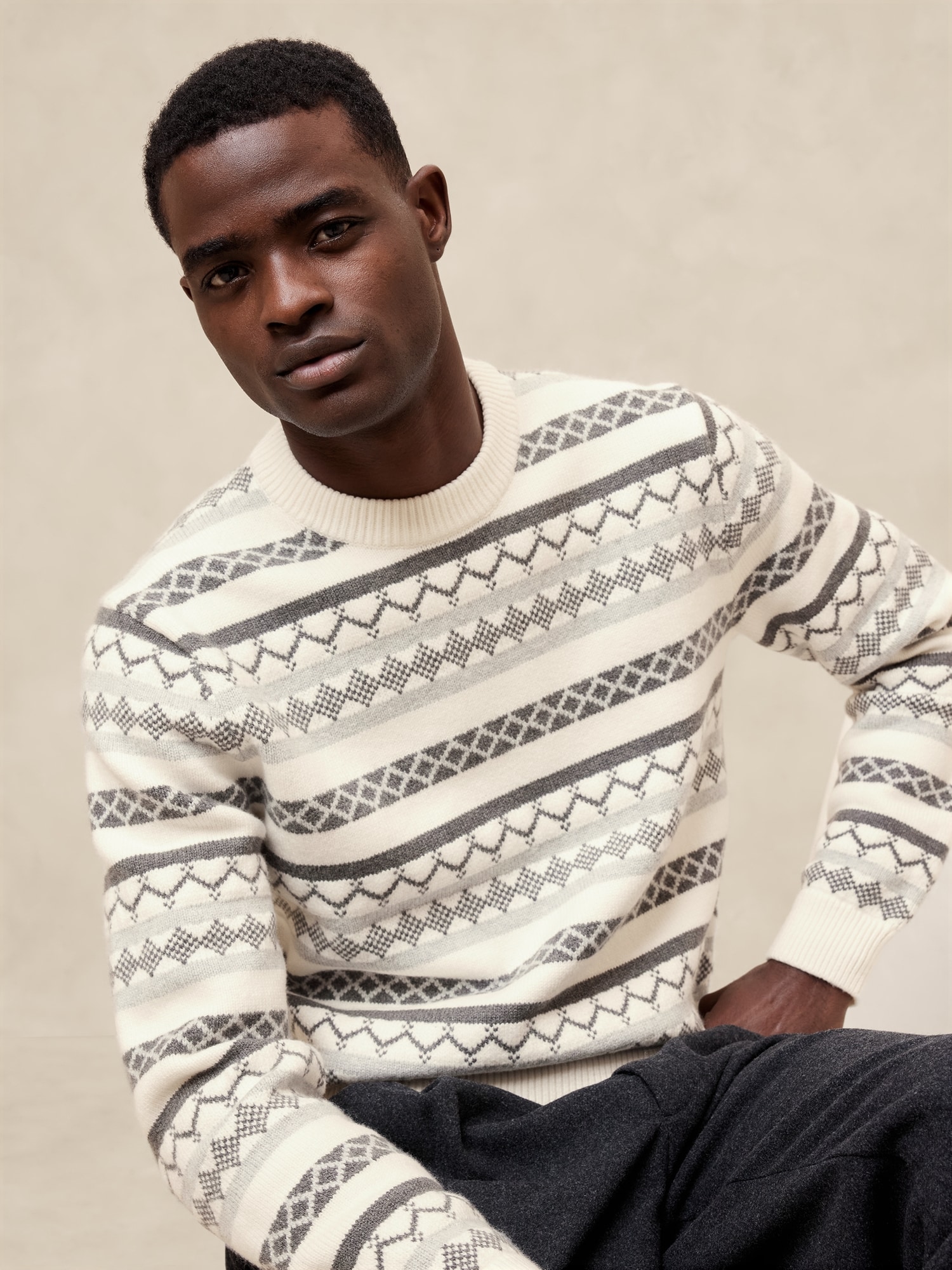 Fair Isle Sweater - White