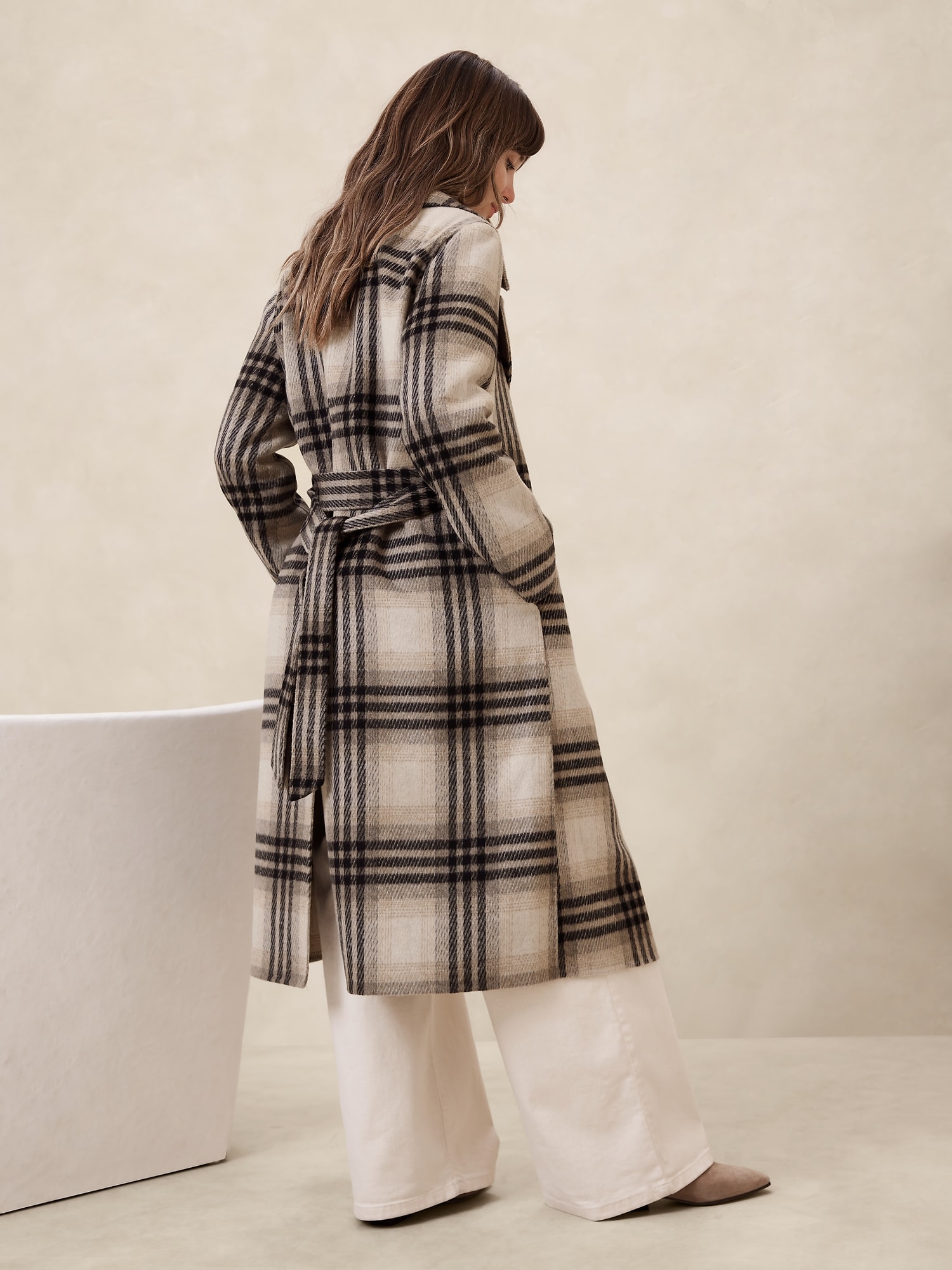 Double Face Wool-Blend Wrap Coat