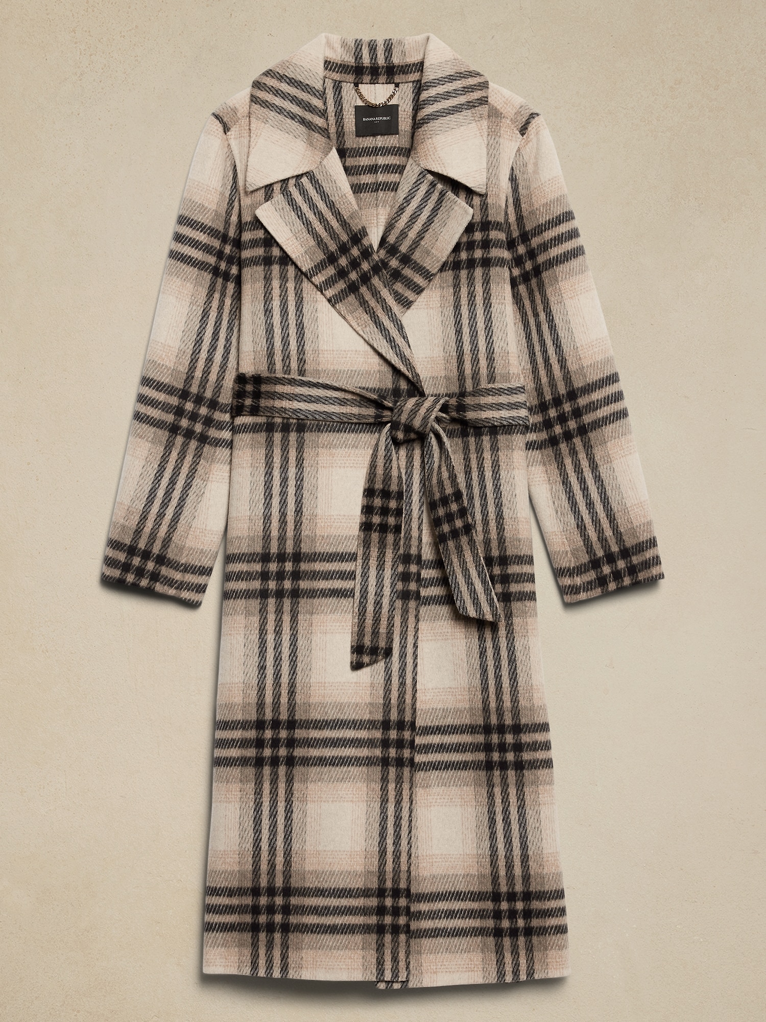 Double Face Wool-Blend Wrap Coat