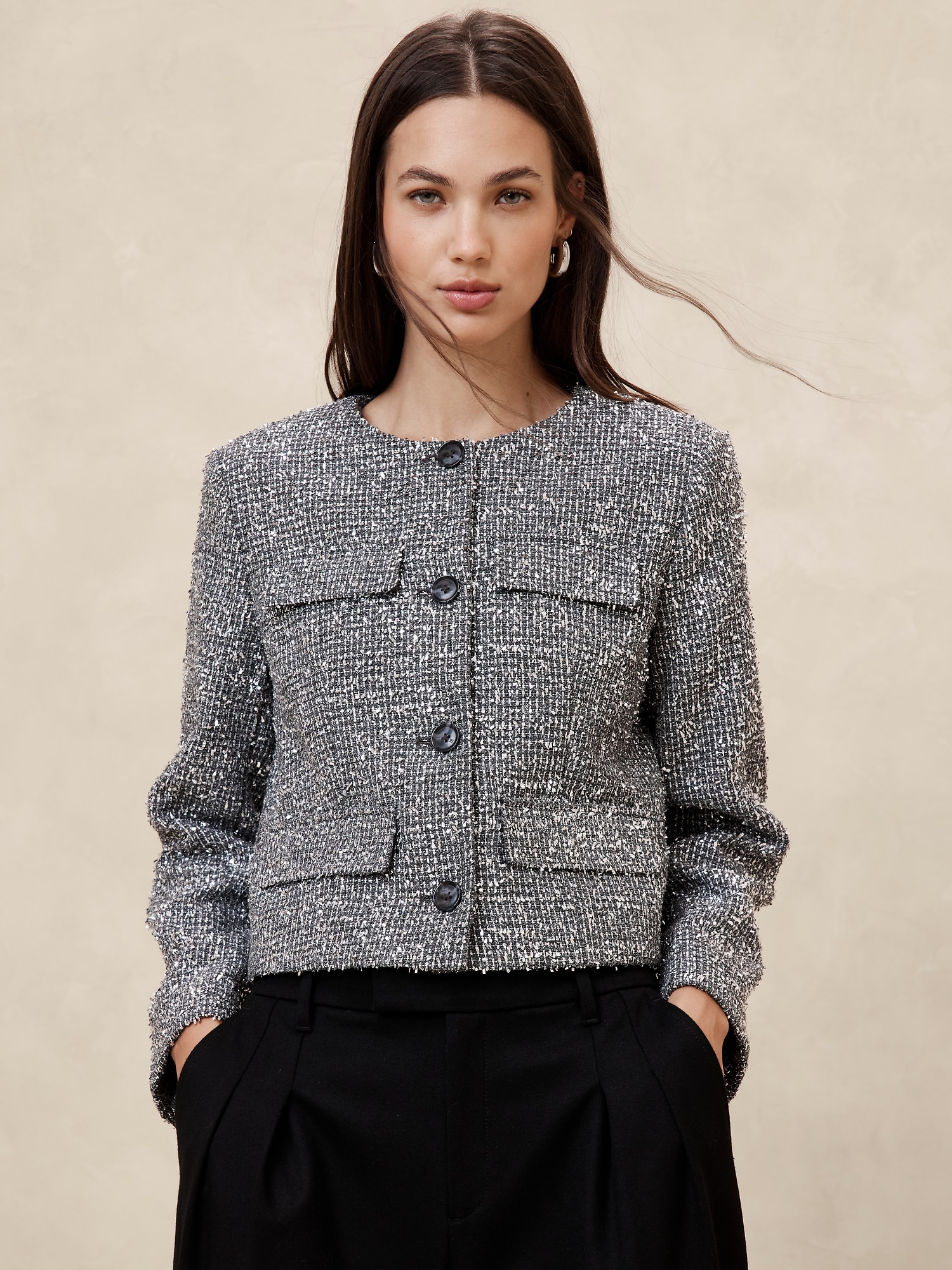 Metallic Tweed Jacket