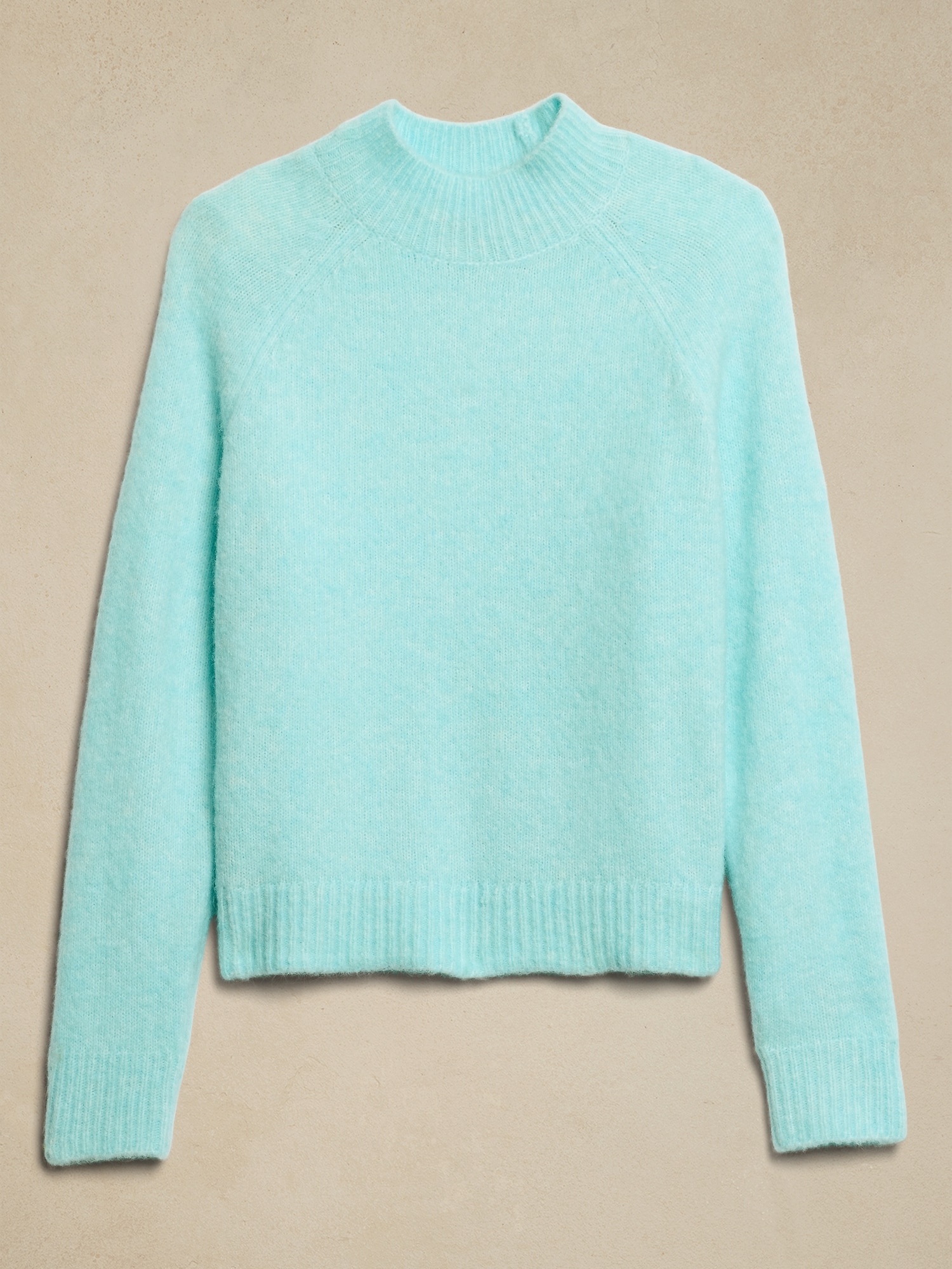 Fuzzy Mock-Neck Sweater