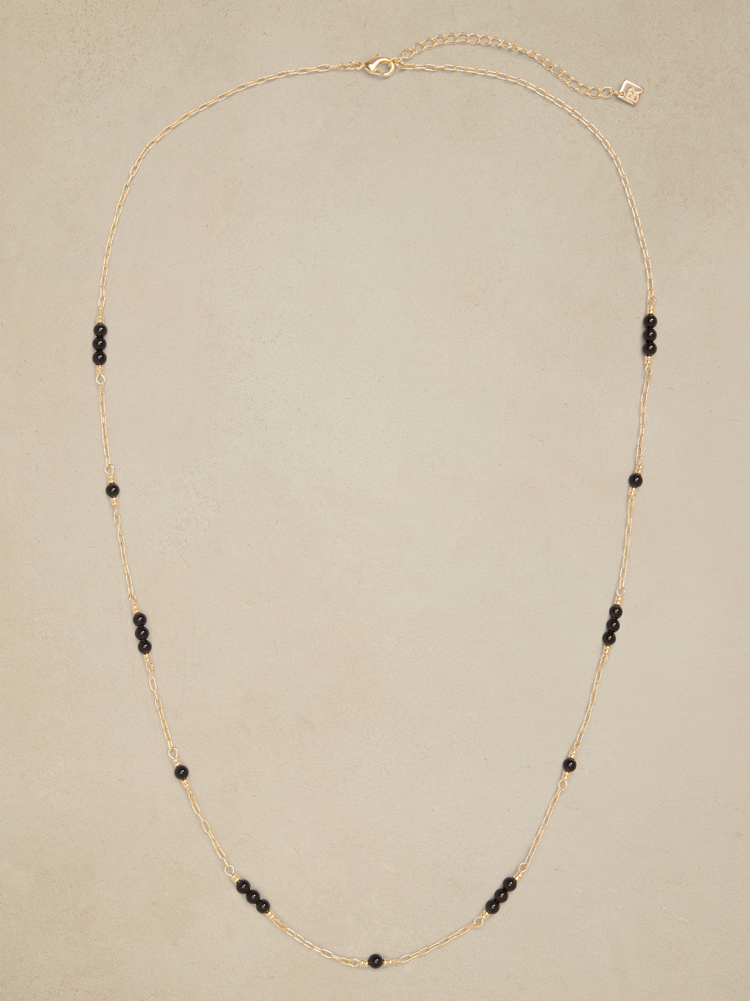 Onyx Beaded Chain Necklace