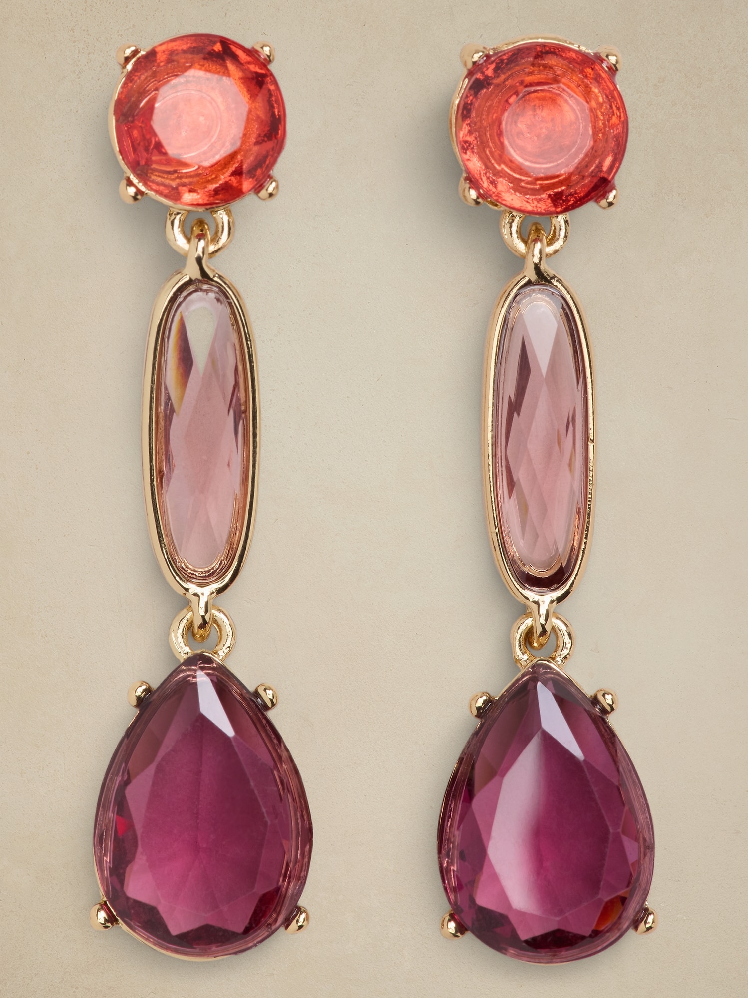 Tonal Glass Drop Earrings