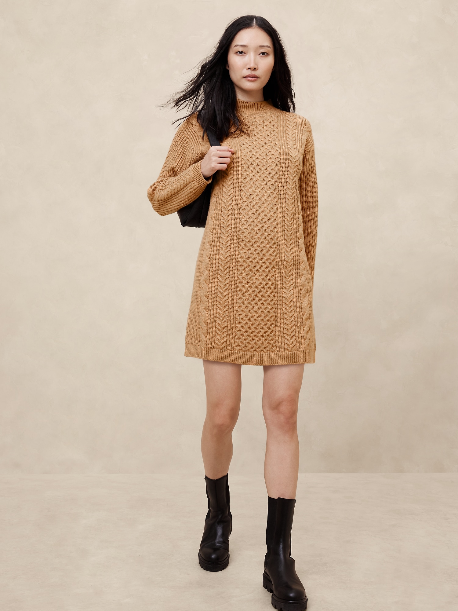 Cable Mini Sweater Dress