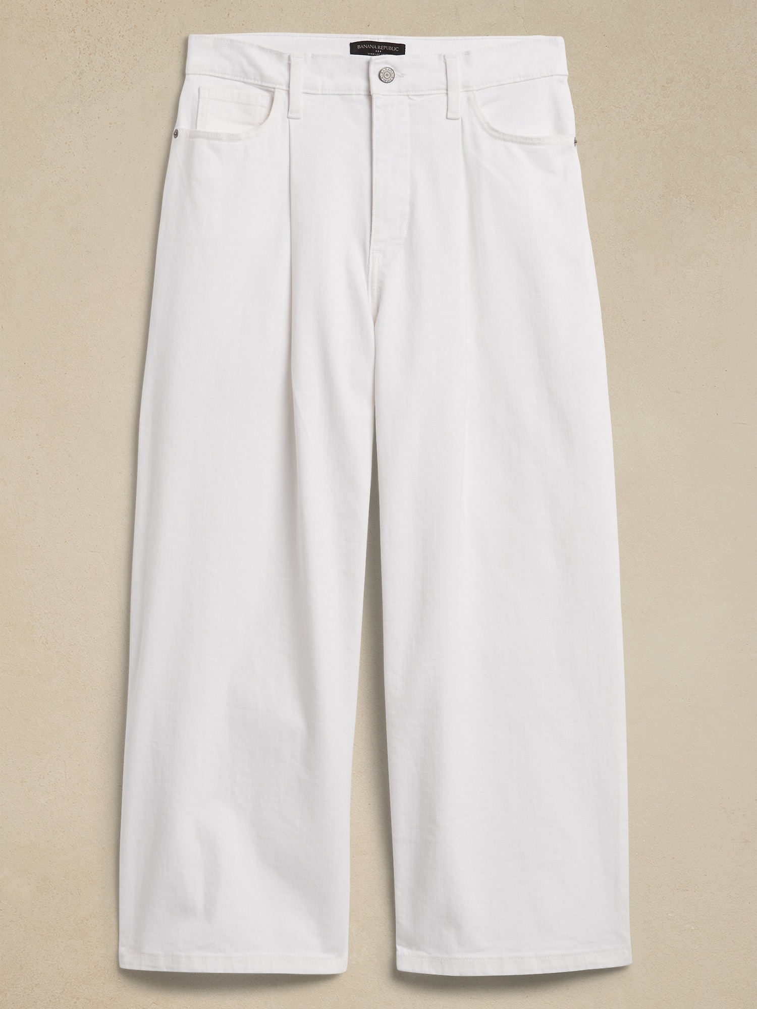 High-Rise Wide-Leg Cropped Jean - White