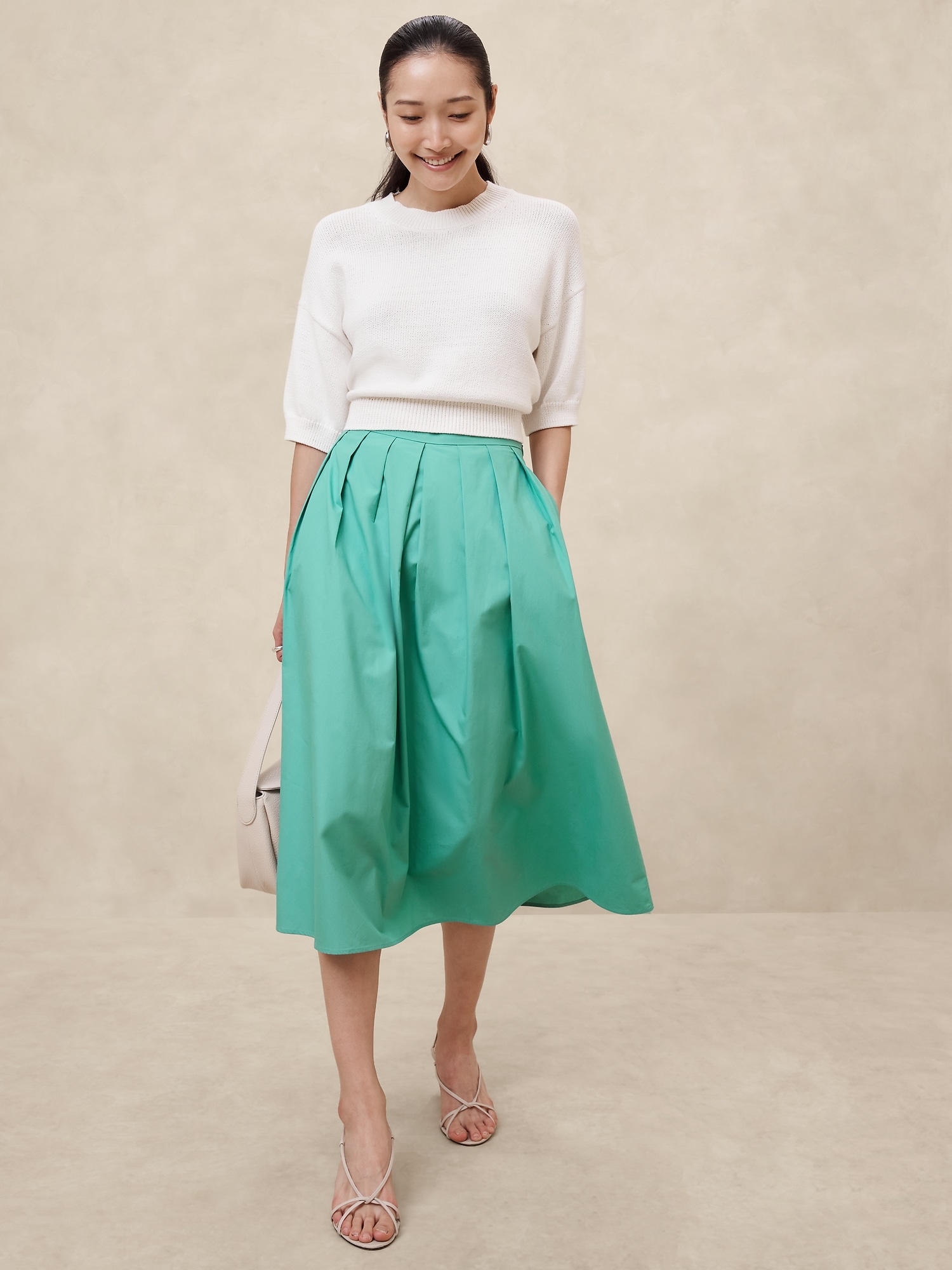 Poplin Midi Skirt