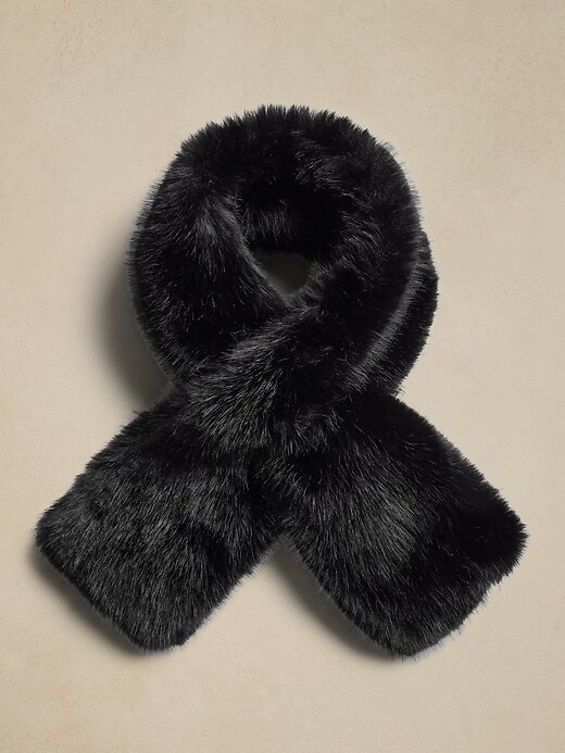 1 of 8 showing, with the color Black of product Faux Fur Scarf