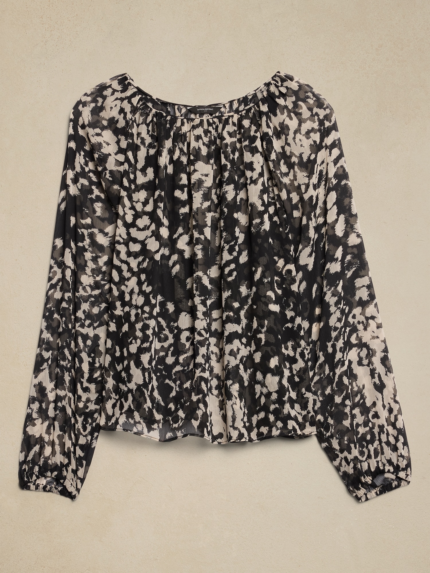 Chiffon Volume-Sleeve Blouse