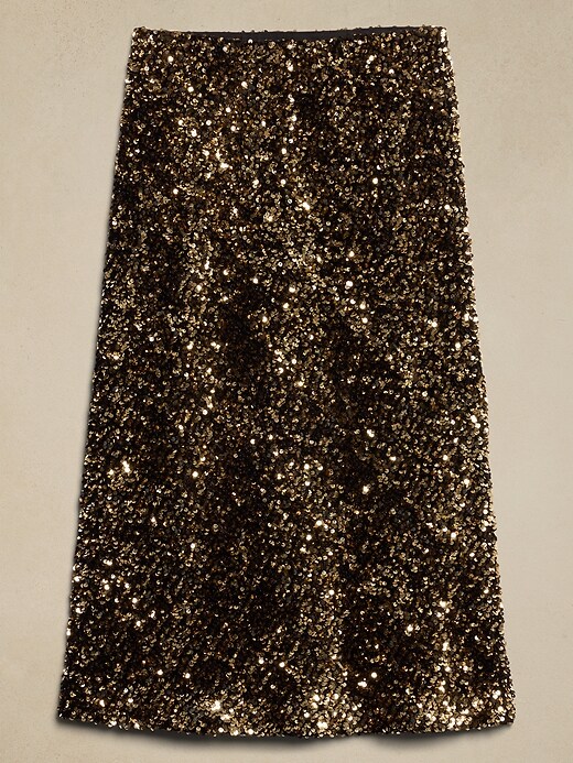Sequin Midi Slip Skirt Banana Republic Factory