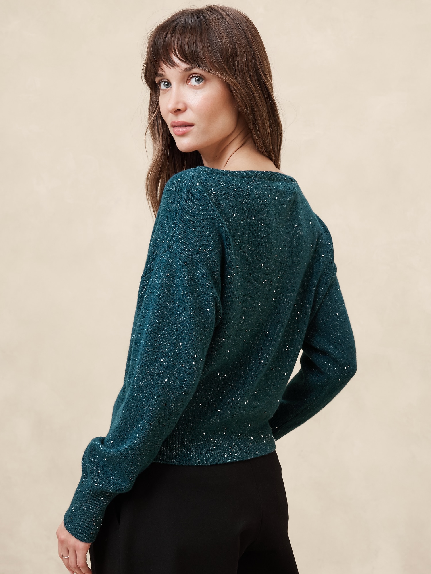 Asymmetrical Sequin Sweater