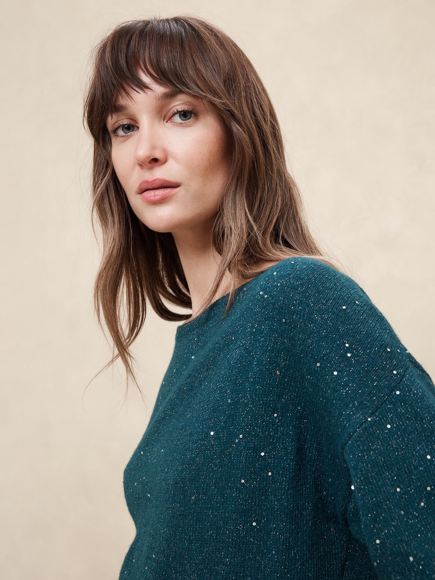 Asymmetrical Sequin Sweater