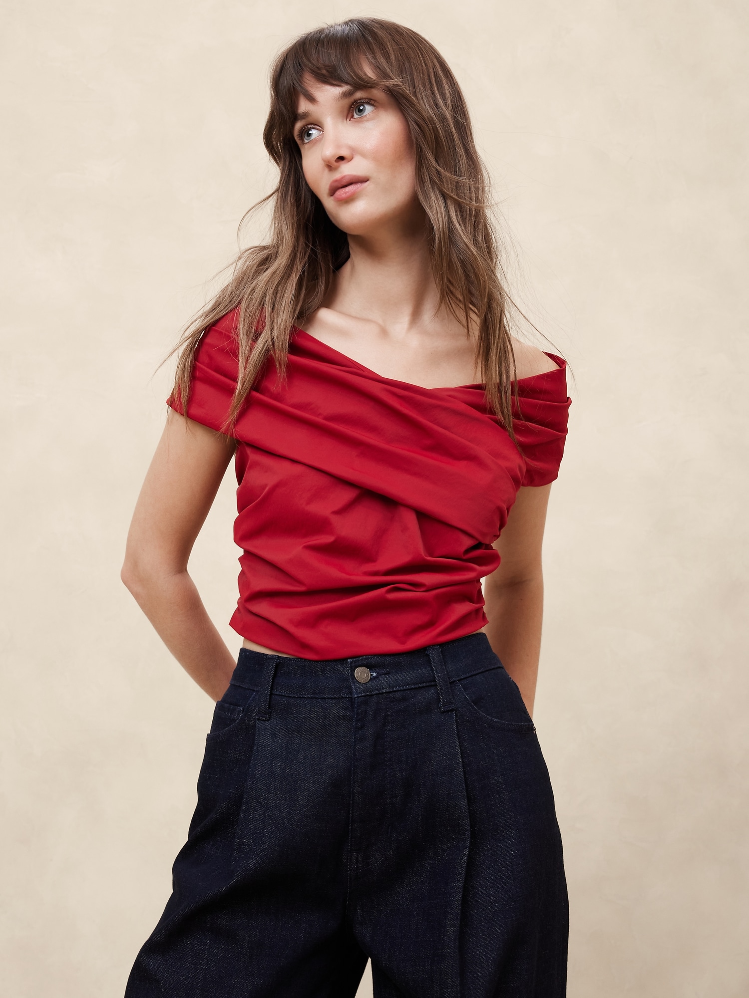 Taffeta Cropped Top