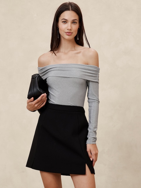 Off-Shoulder Sparkle Top