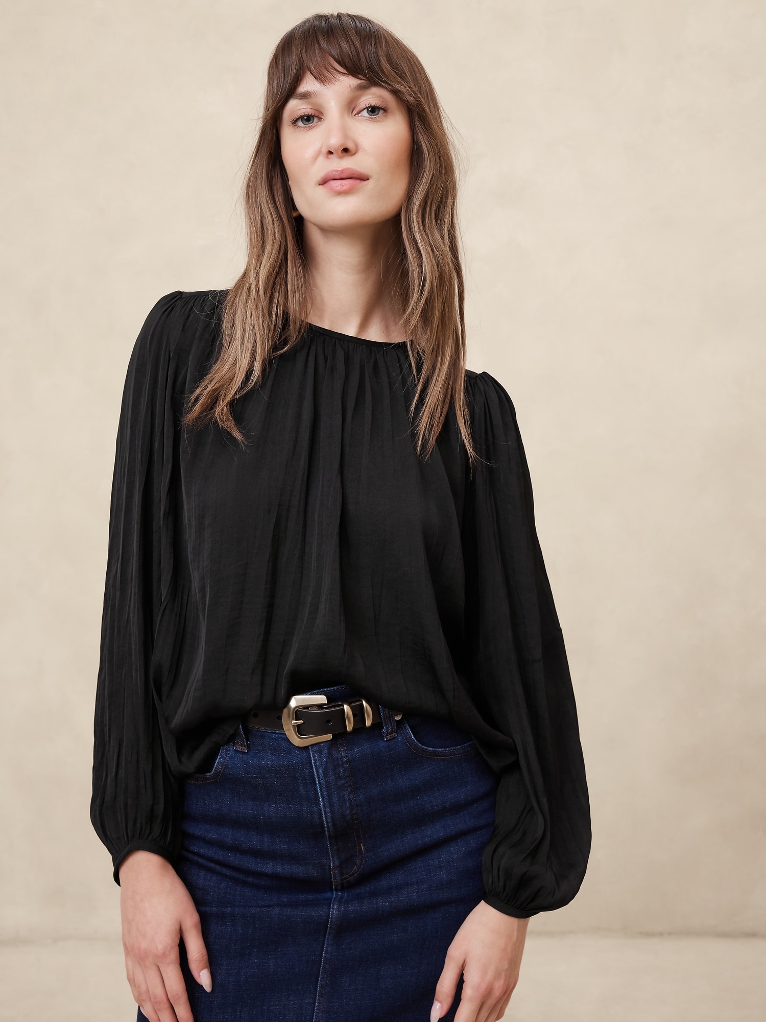 Crystal Pleated Blouse