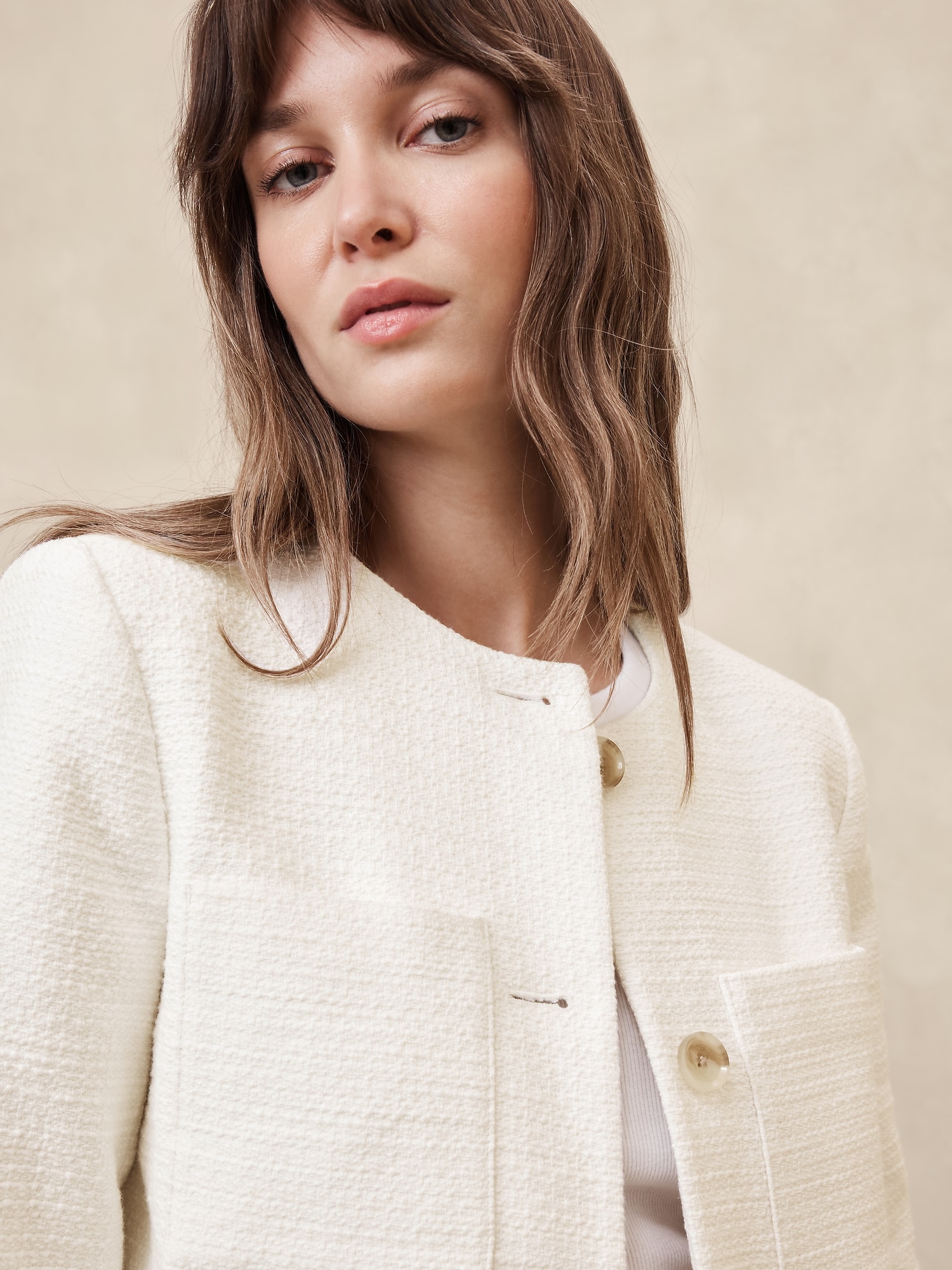 Boucle Collarless Jacket