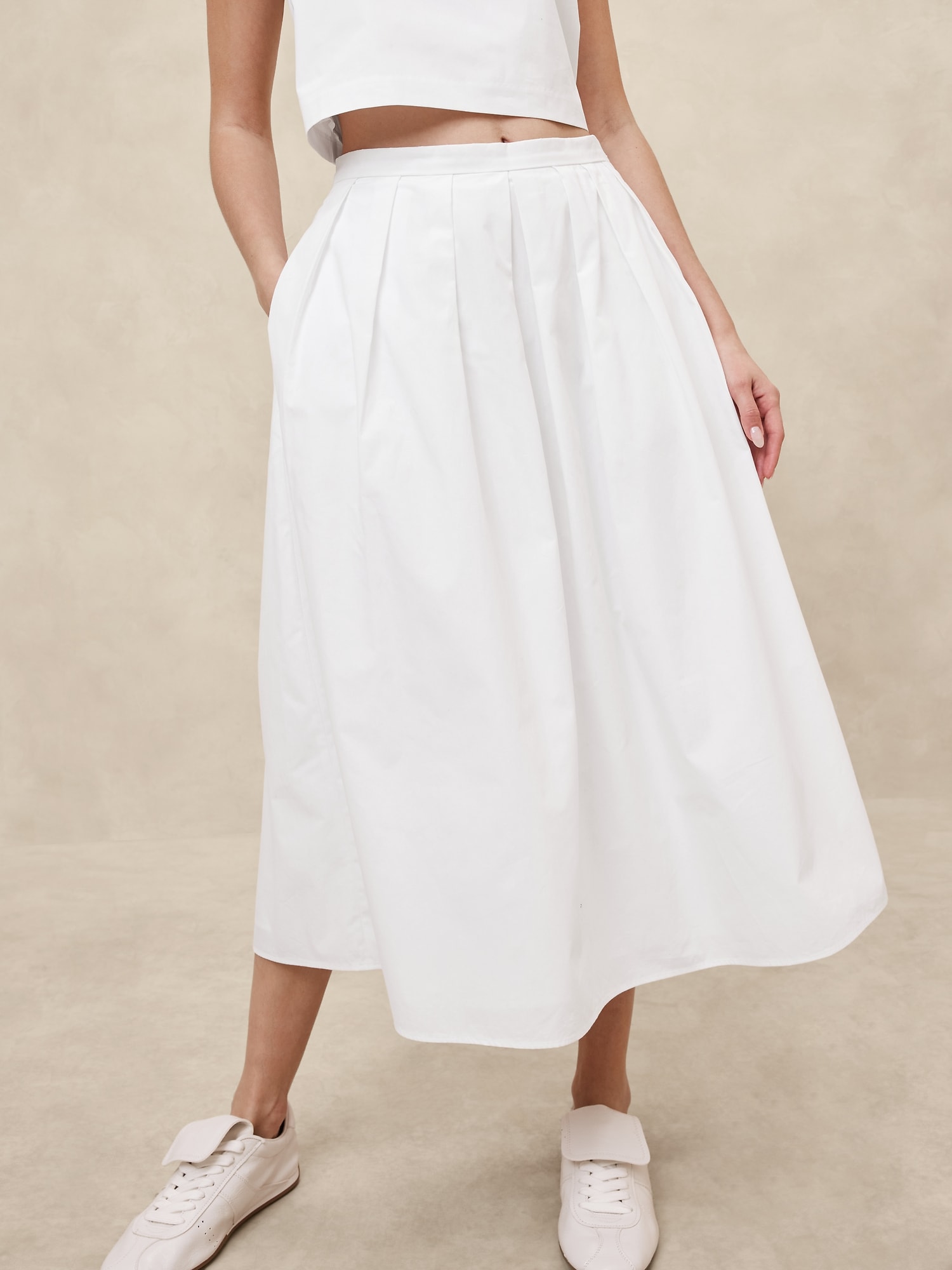 Poplin Midi Skirt