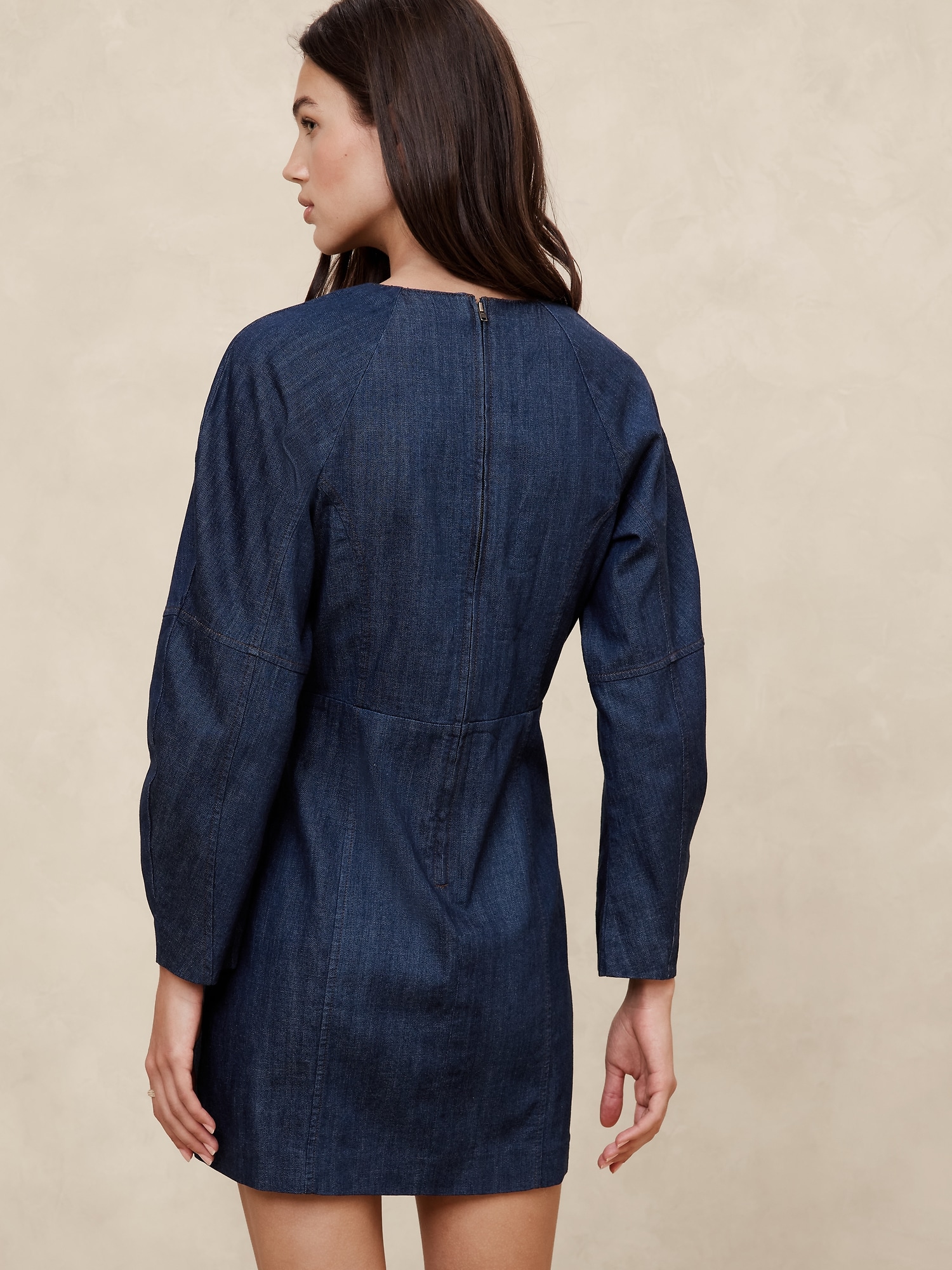 Contoured Denim Mini Dress