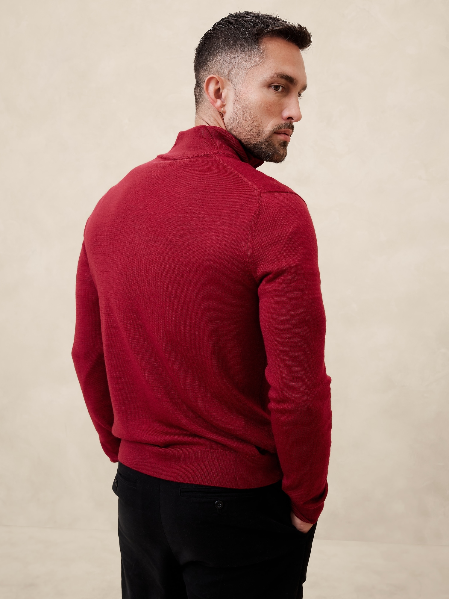 Merino Wool Quarter-Zip Sweater