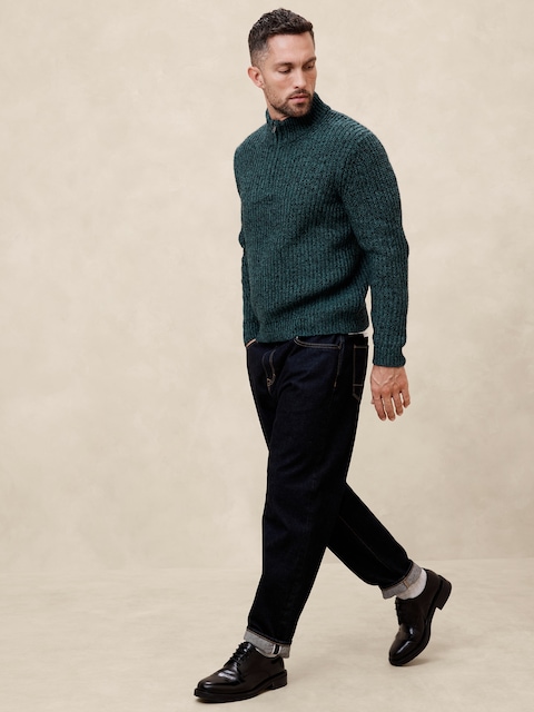 Marled Half-Zip Sweater