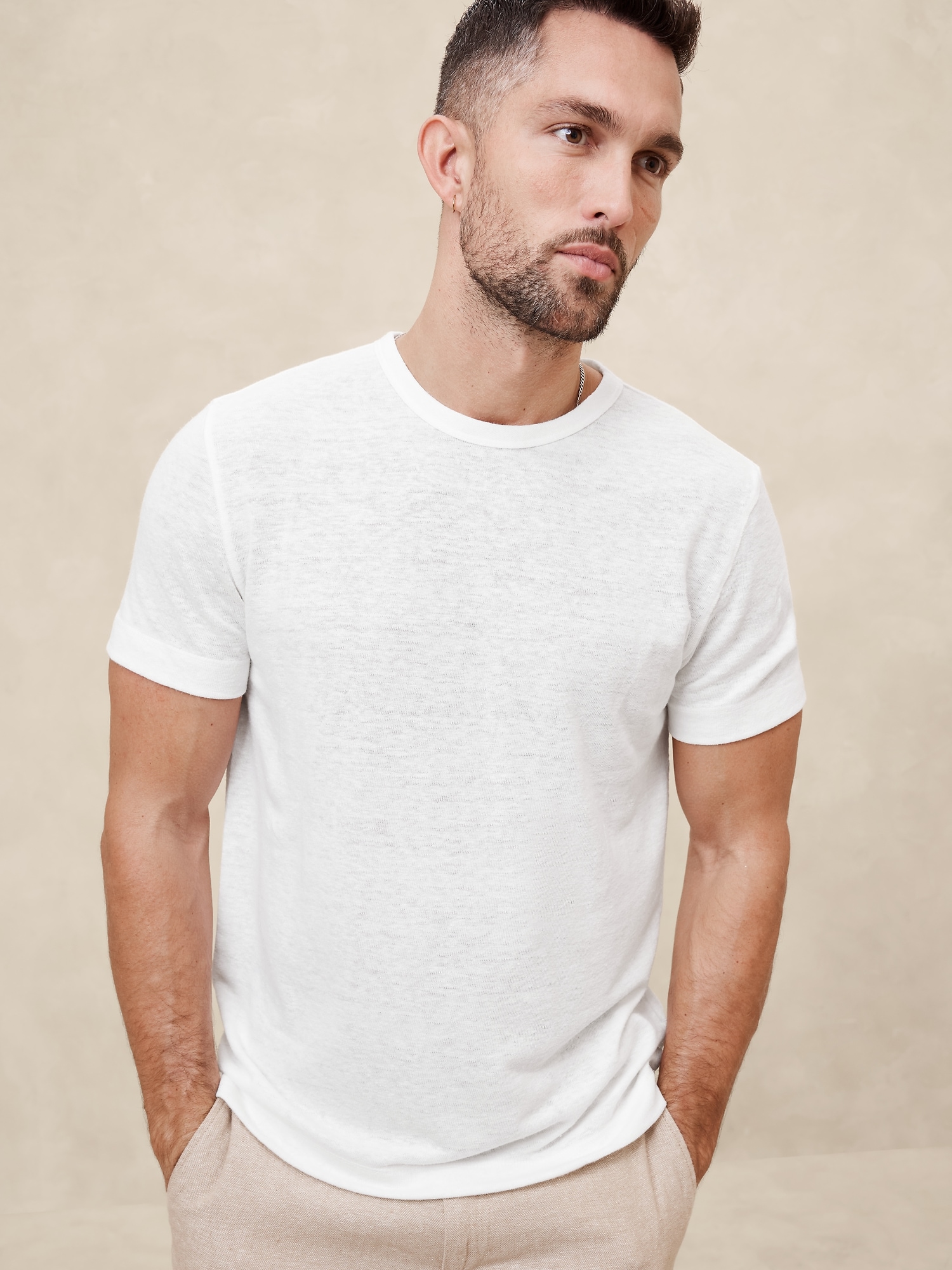 Linen-Blend T-Shirt