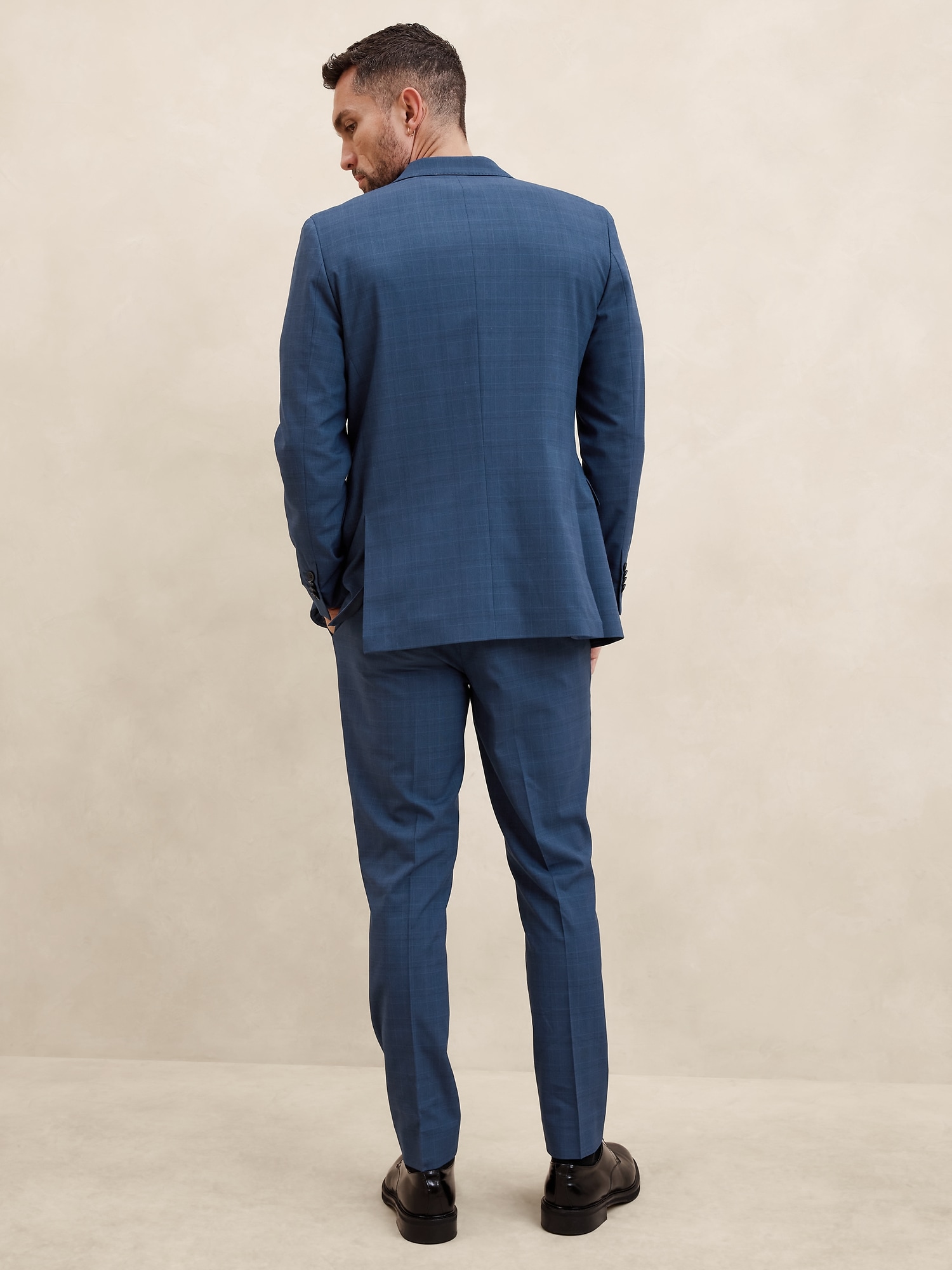 Tailored Blue Glen Plaid Suit Trouser