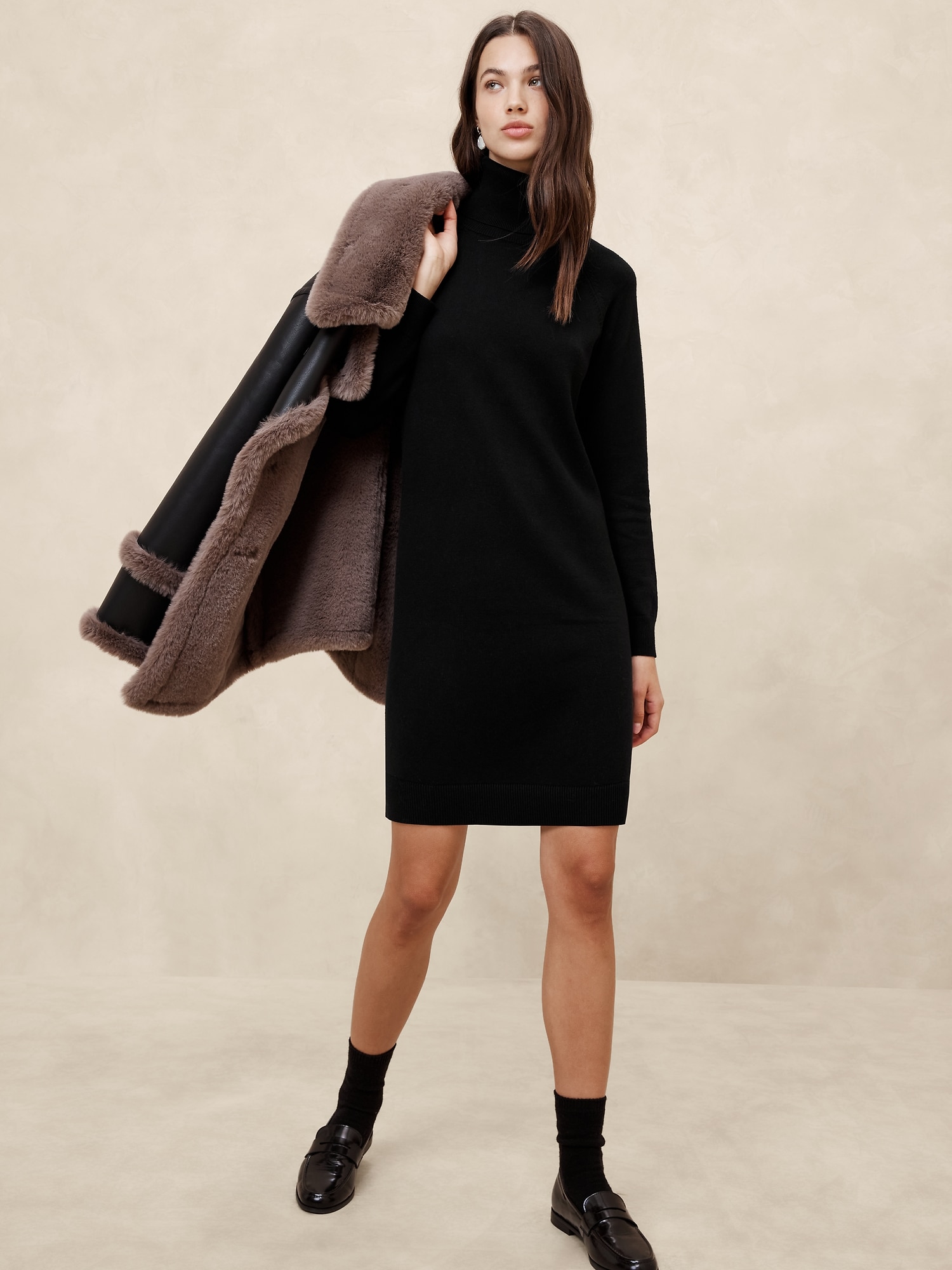 Turtle-Neck Sweater Dress