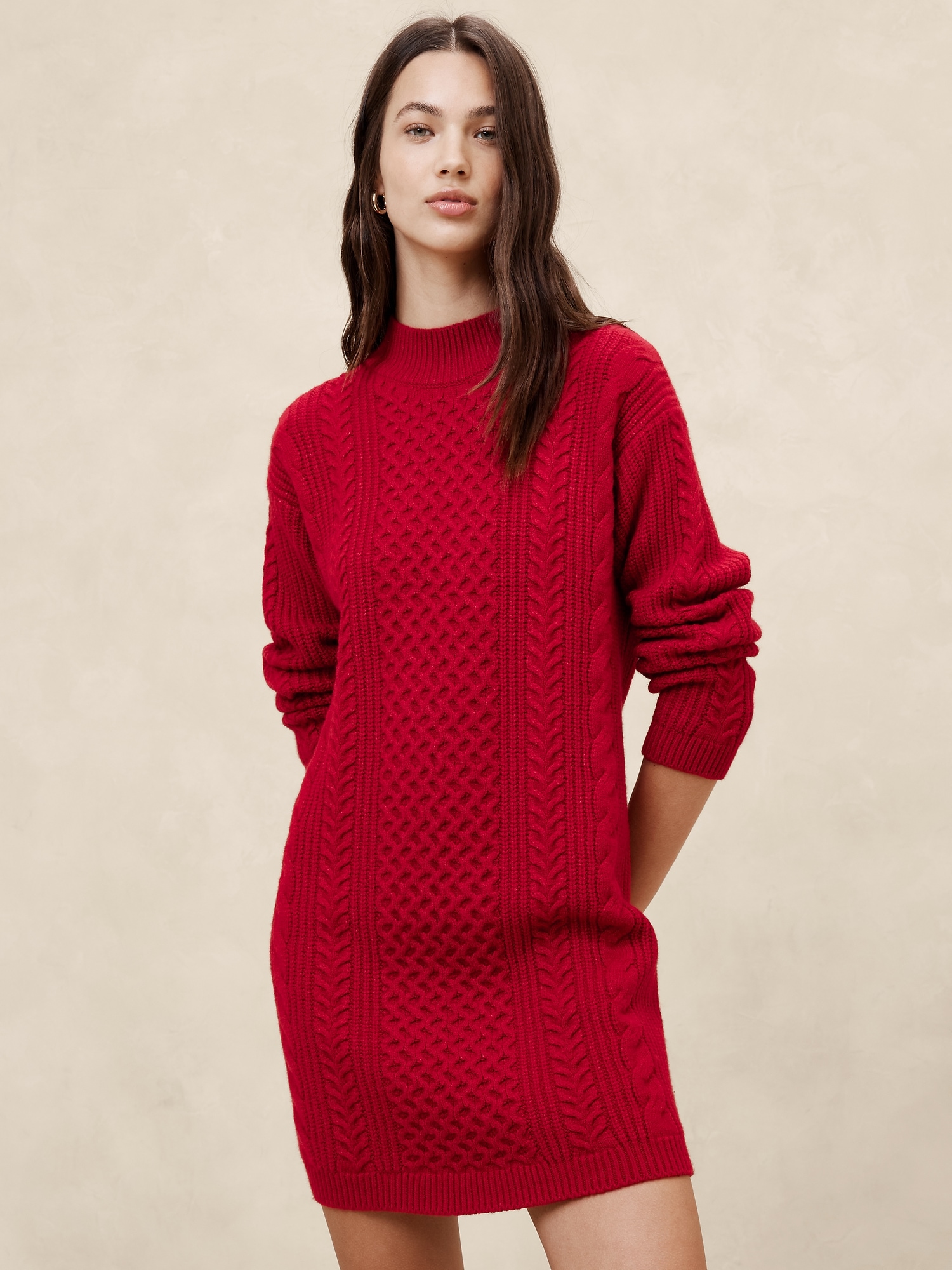 Cable Mini Sweater Dress