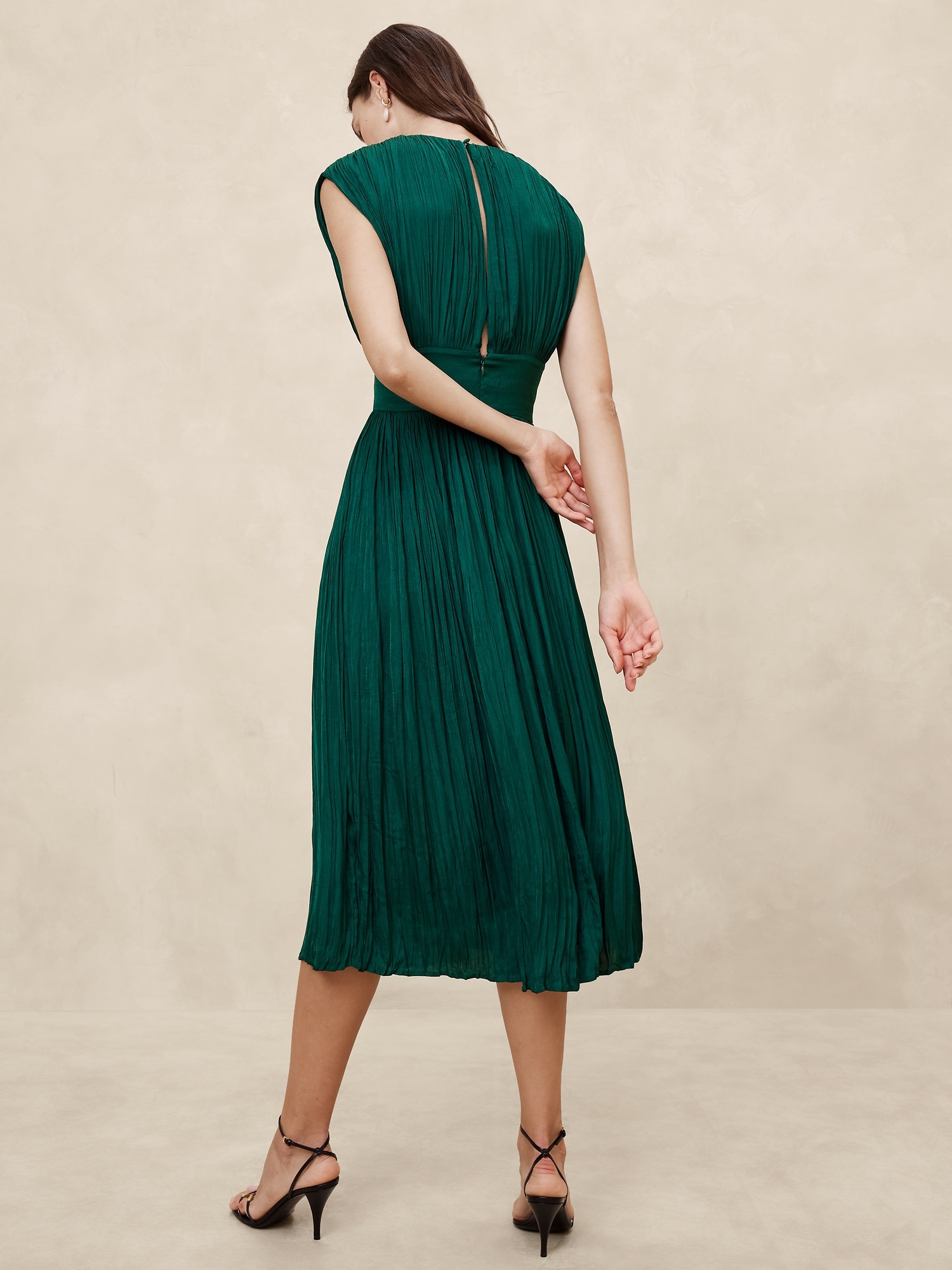 Pleated Midi Dress