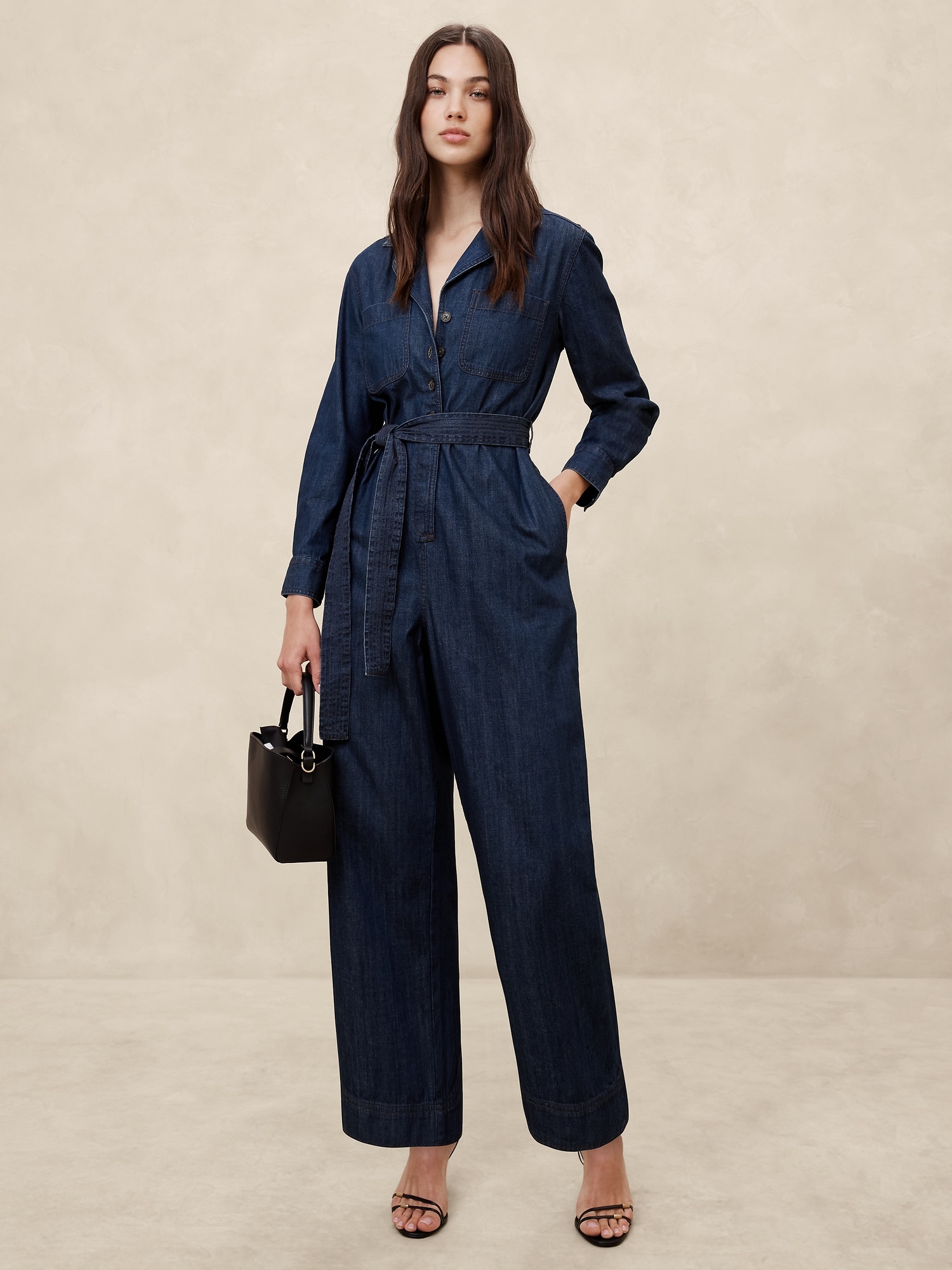 Tailored Denim Jumpsuit