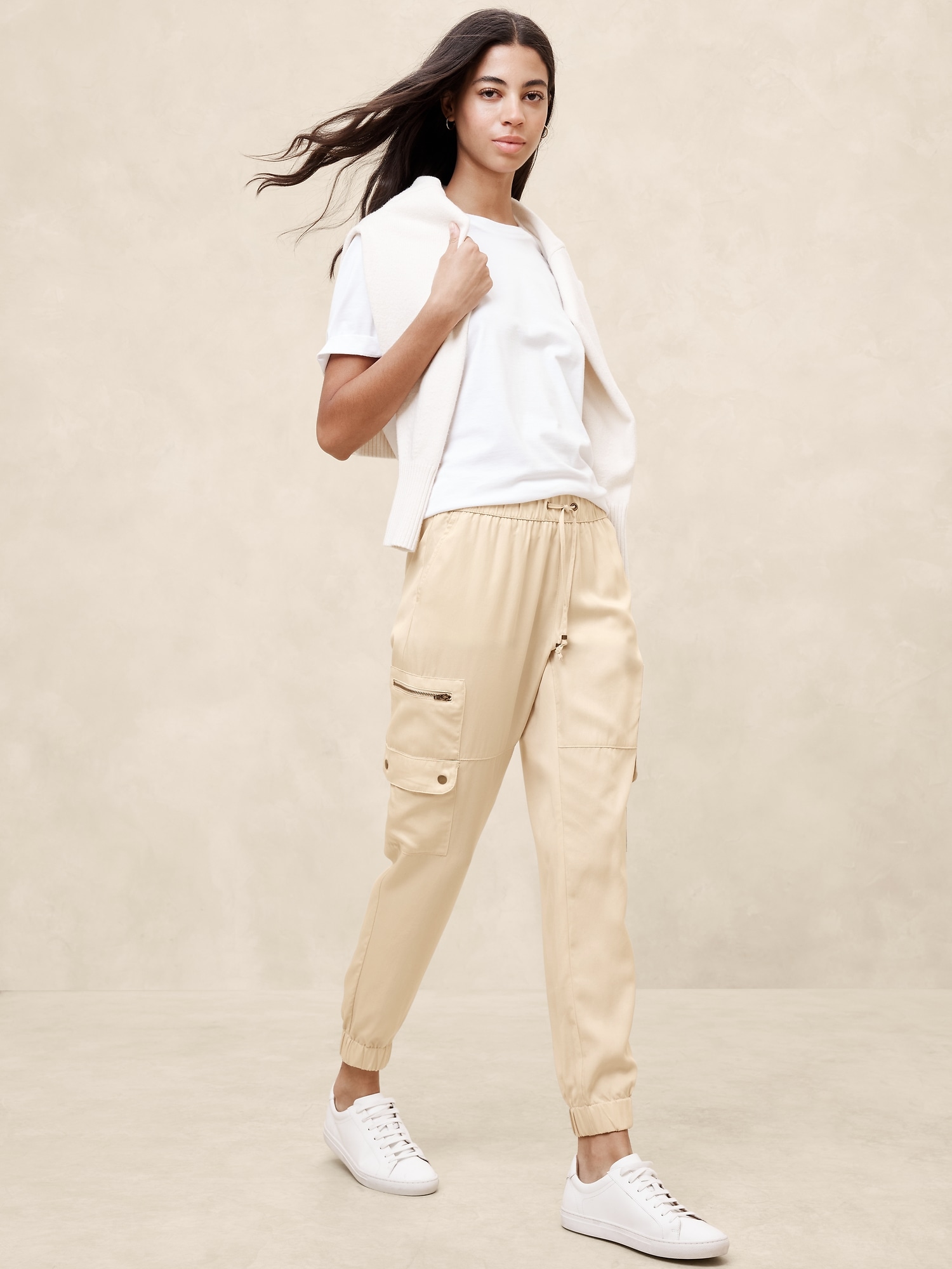 TENCEL™ Cargo Jogger - White