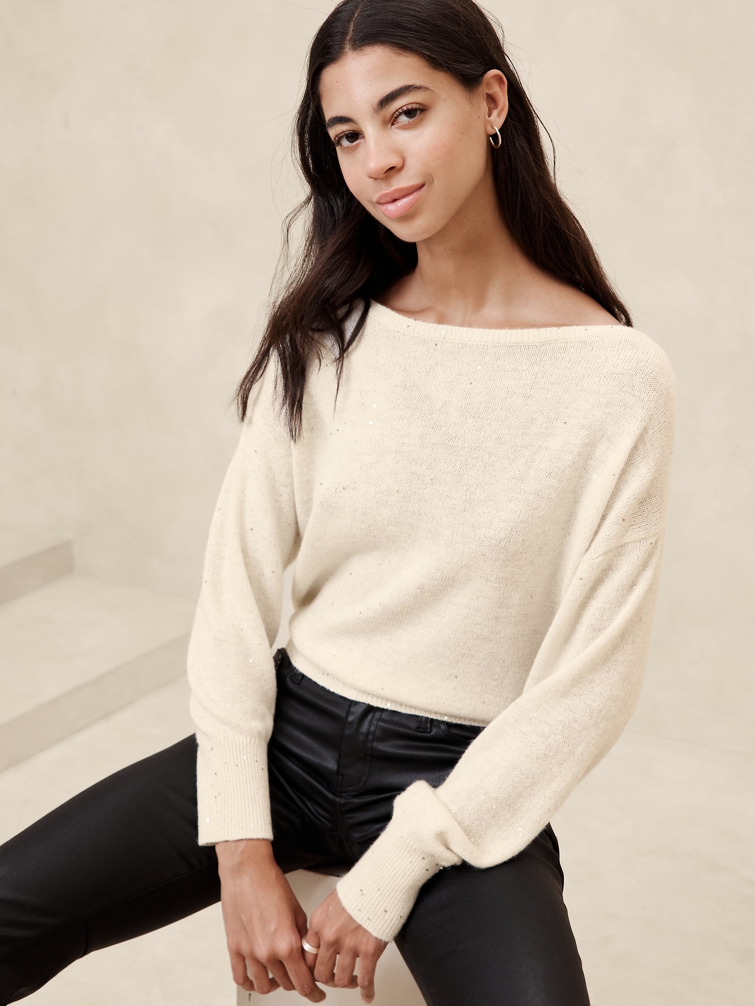 Asymmetrical Sequin Sweater