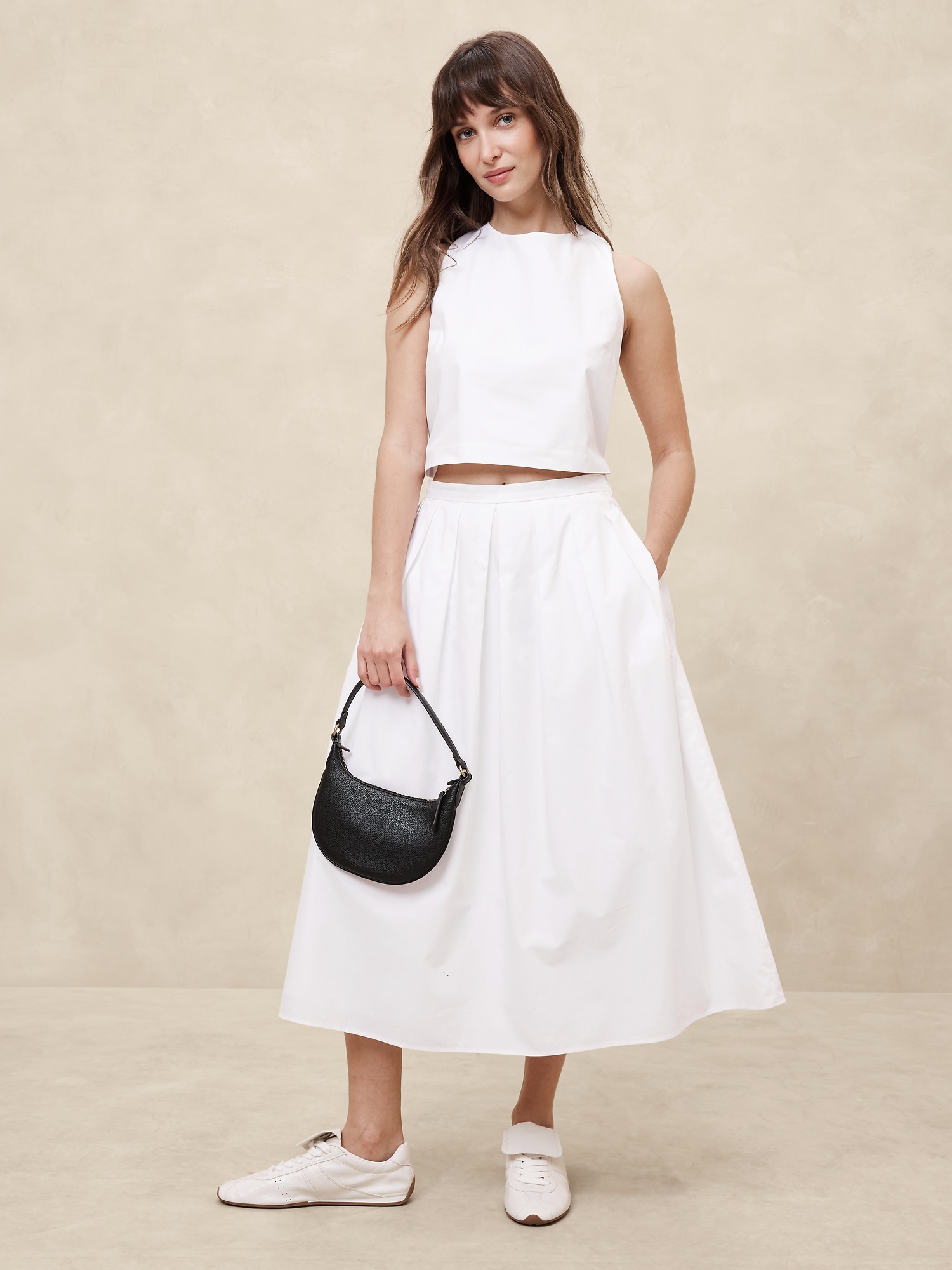 Poplin Midi Skirt