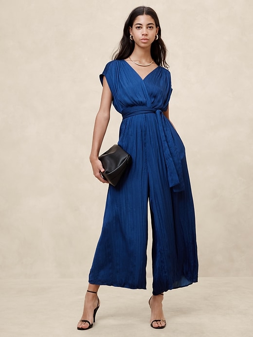 Crystal Pleated Jumpsuit Banana Republic Factory