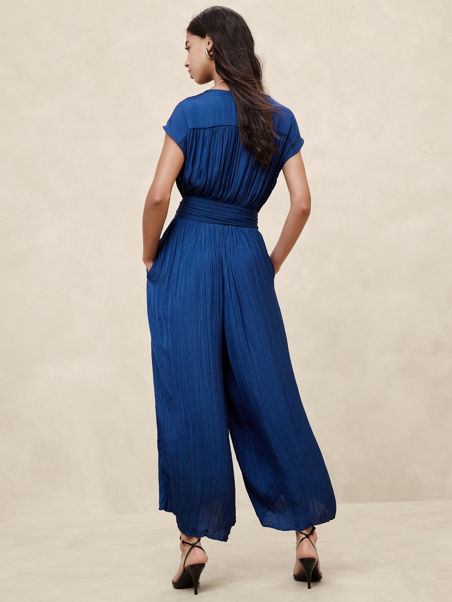 Crystal Pleated Jumpsuit