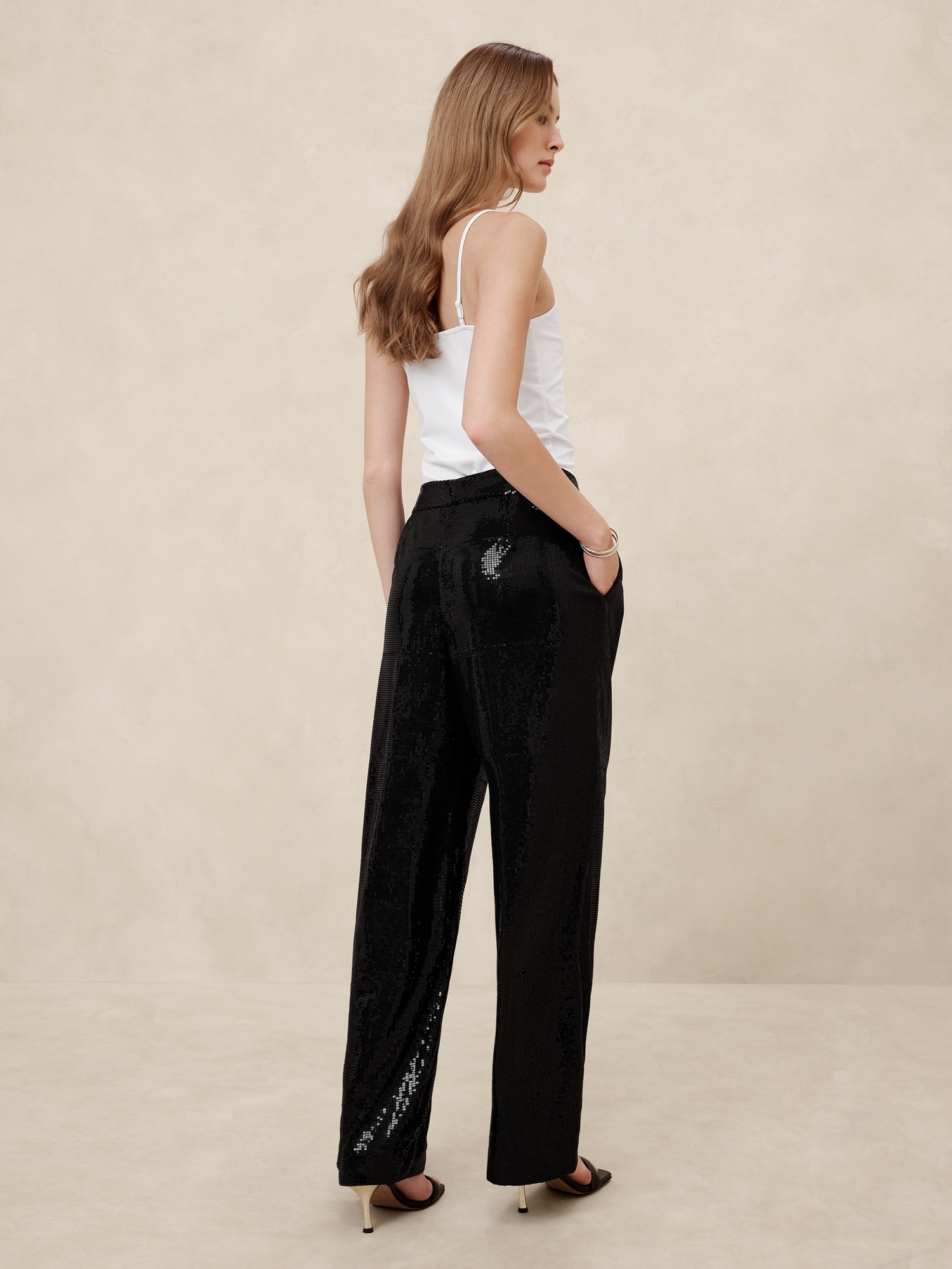 Relaxed Sequin Trouser