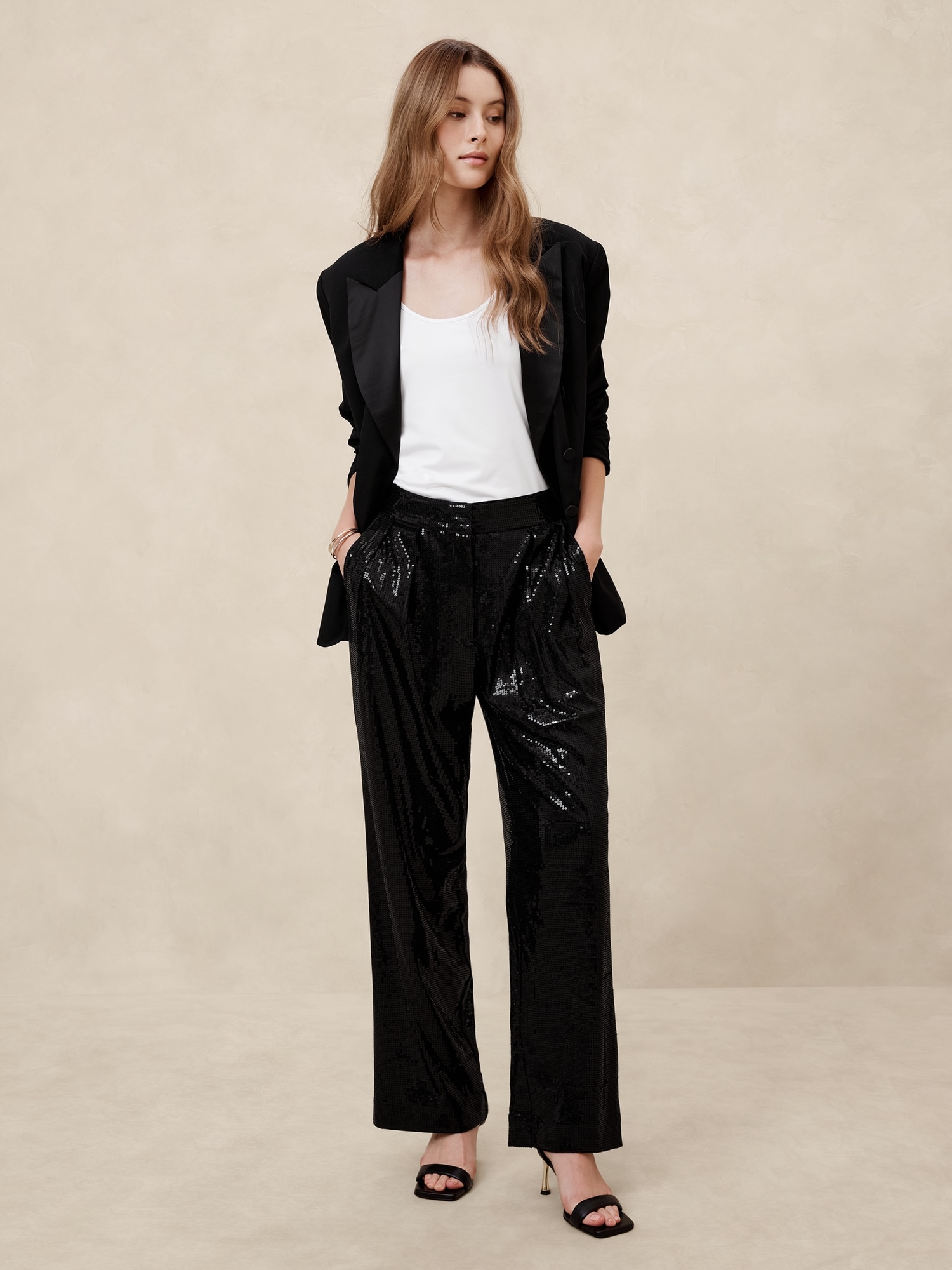 Relaxed Sequin Trouser