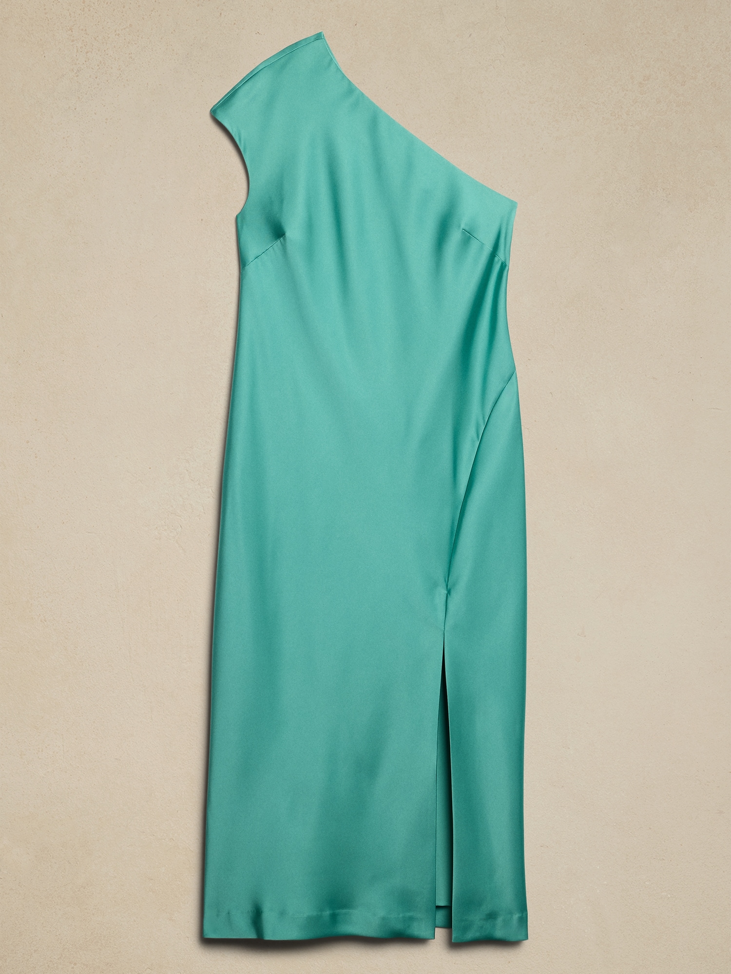 Satin One-Shoulder Midi Dress