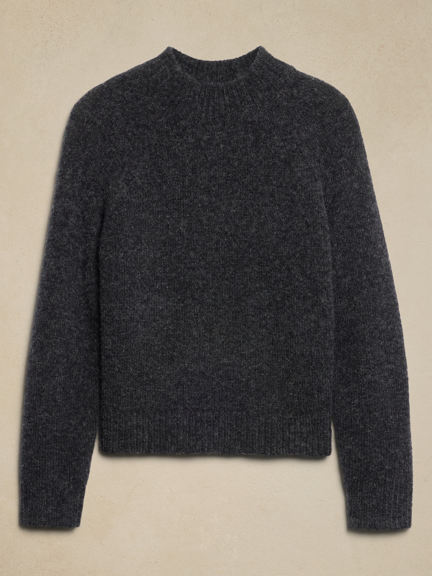 Fuzzy Mock-Neck Sweater